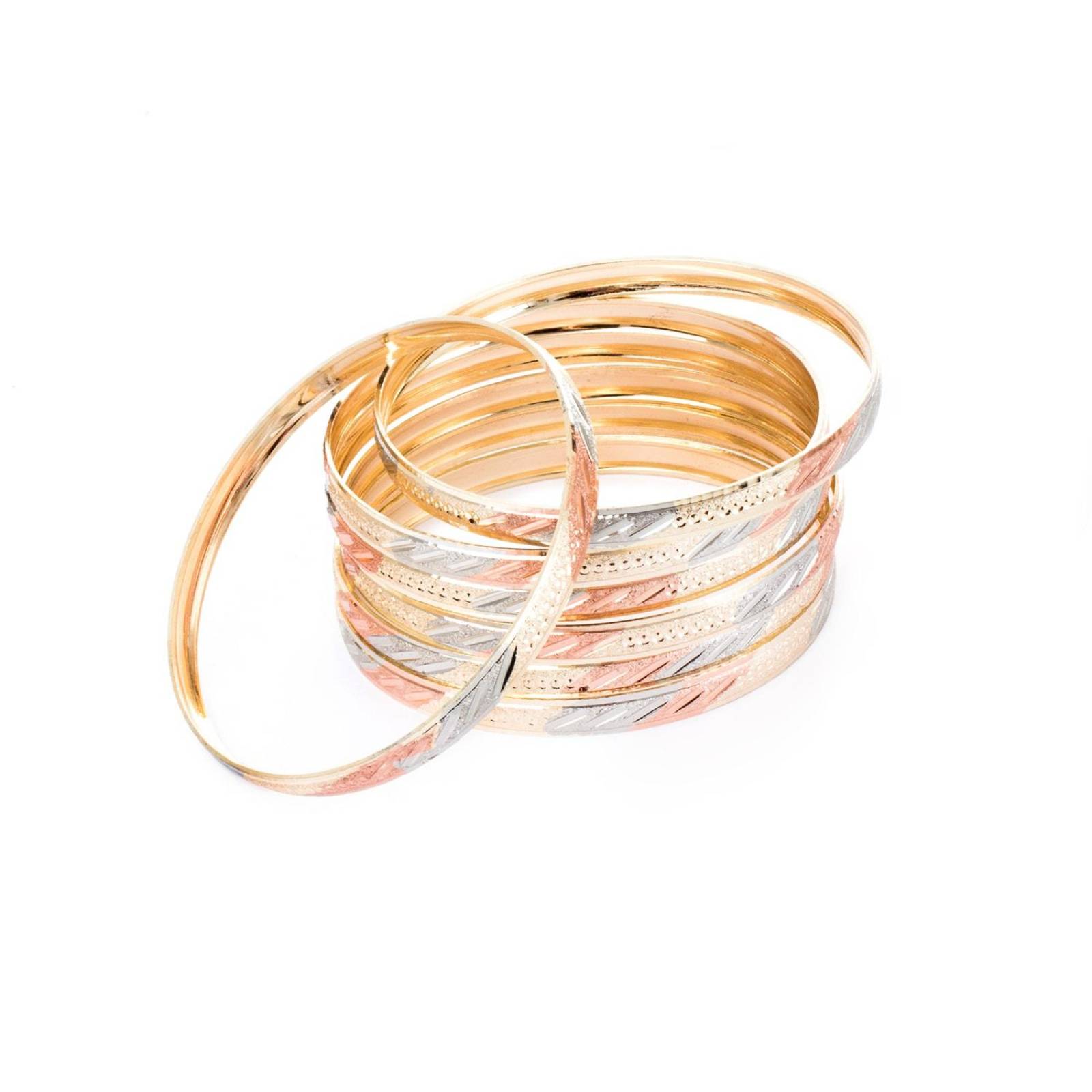 Pulsera Semanario para Mujer 6mm en Chapa de Oro 18K Multicolor
