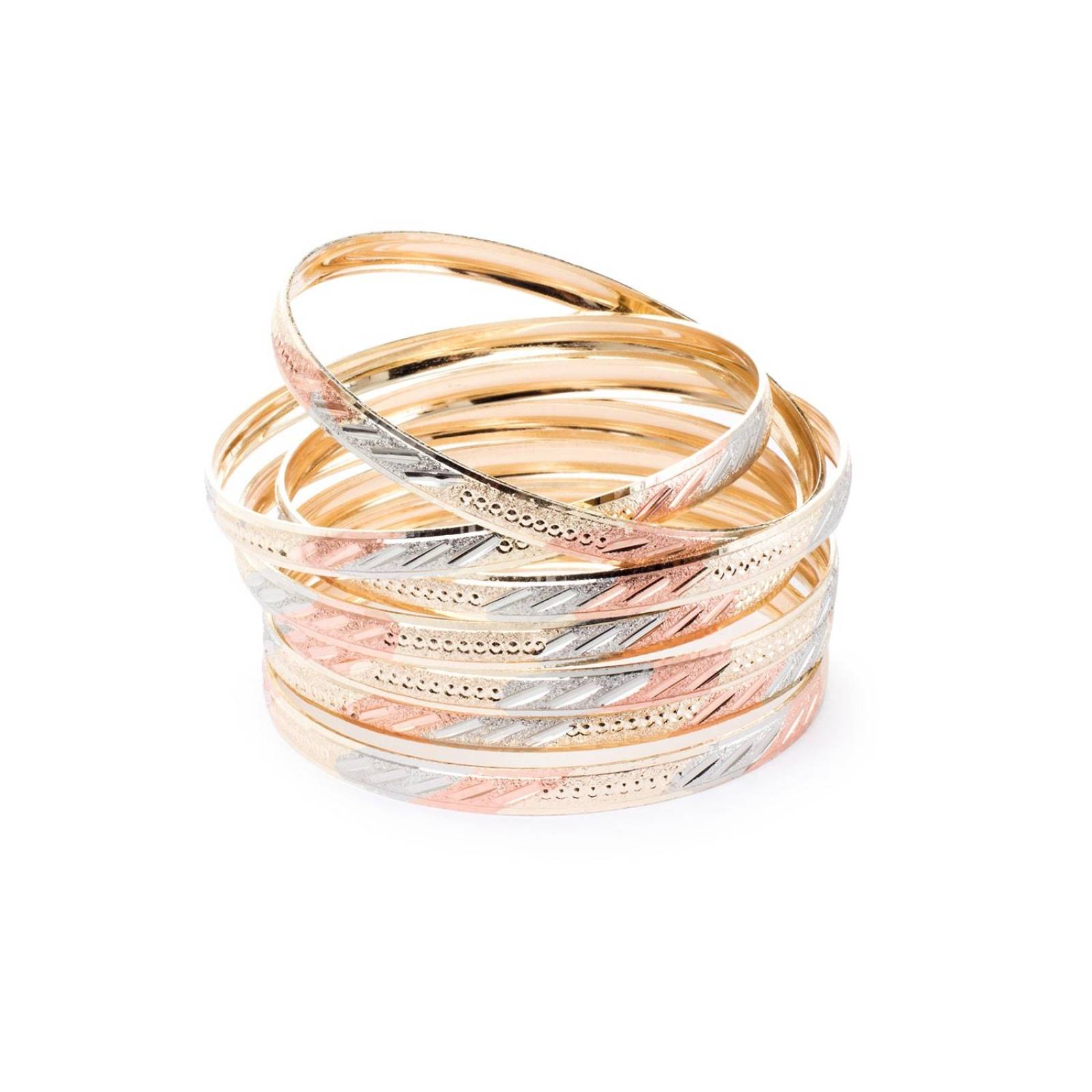 Pulsera Semanario para Mujer 6mm en Chapa de Oro 18K Multicolor