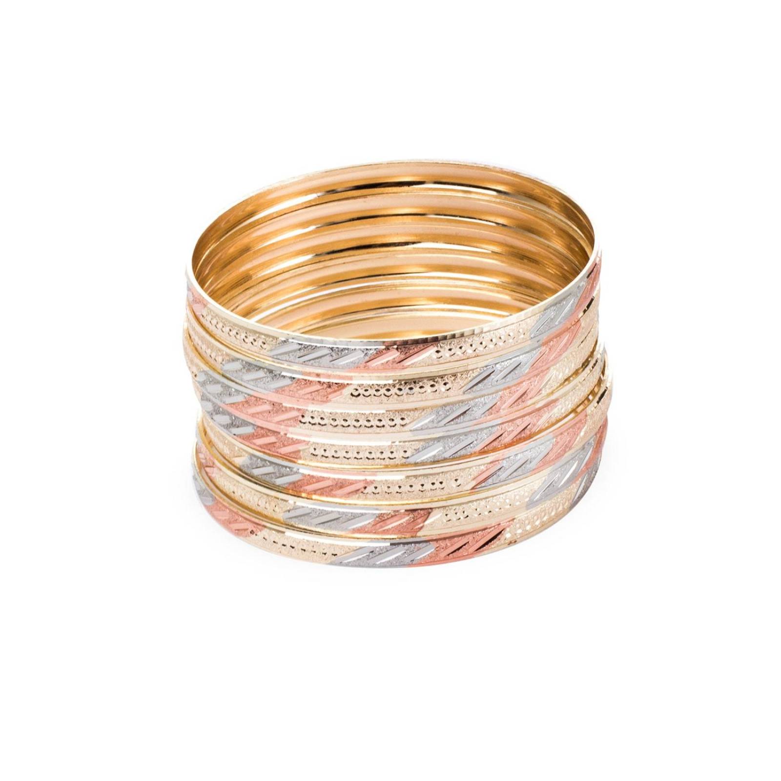 Pulsera Semanario para Mujer 6mm en Chapa de Oro 18K Multicolor