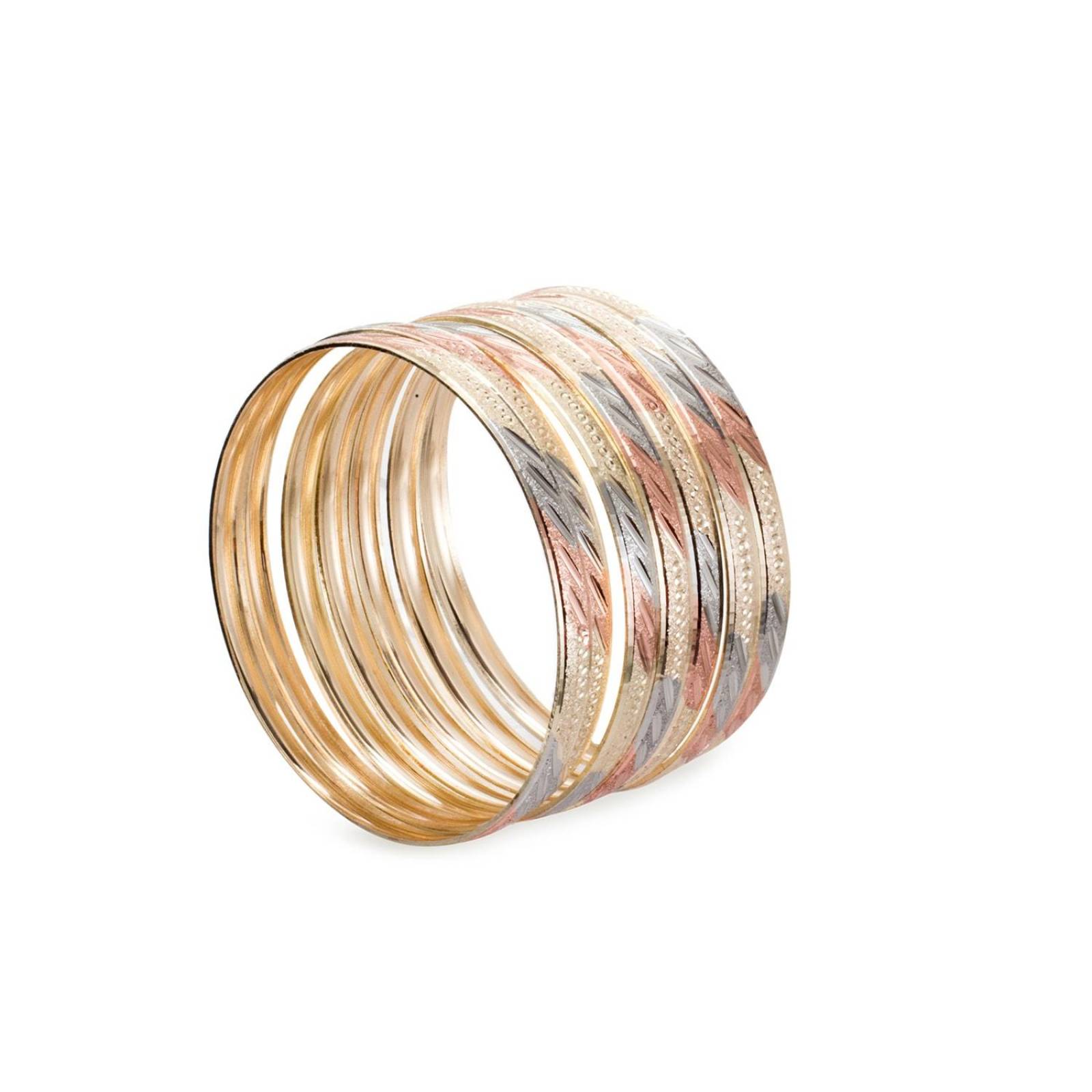 Pulsera Semanario para Mujer 6mm en Chapa de Oro 18K Multicolor