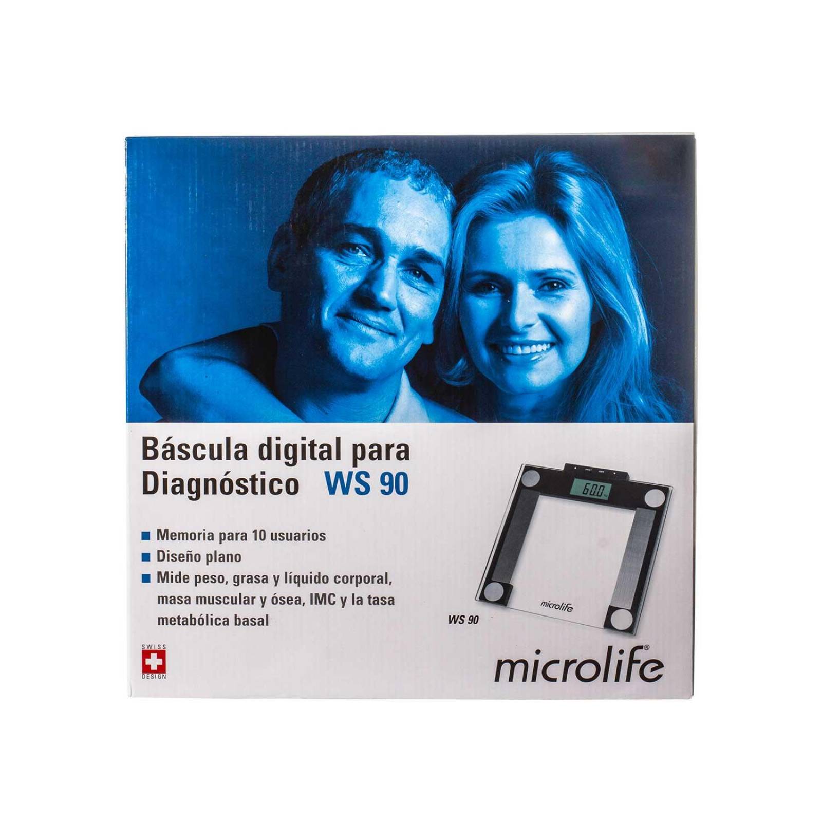 Bascula Corporal Digital de Cristal 180kg WS90 - Microlife 