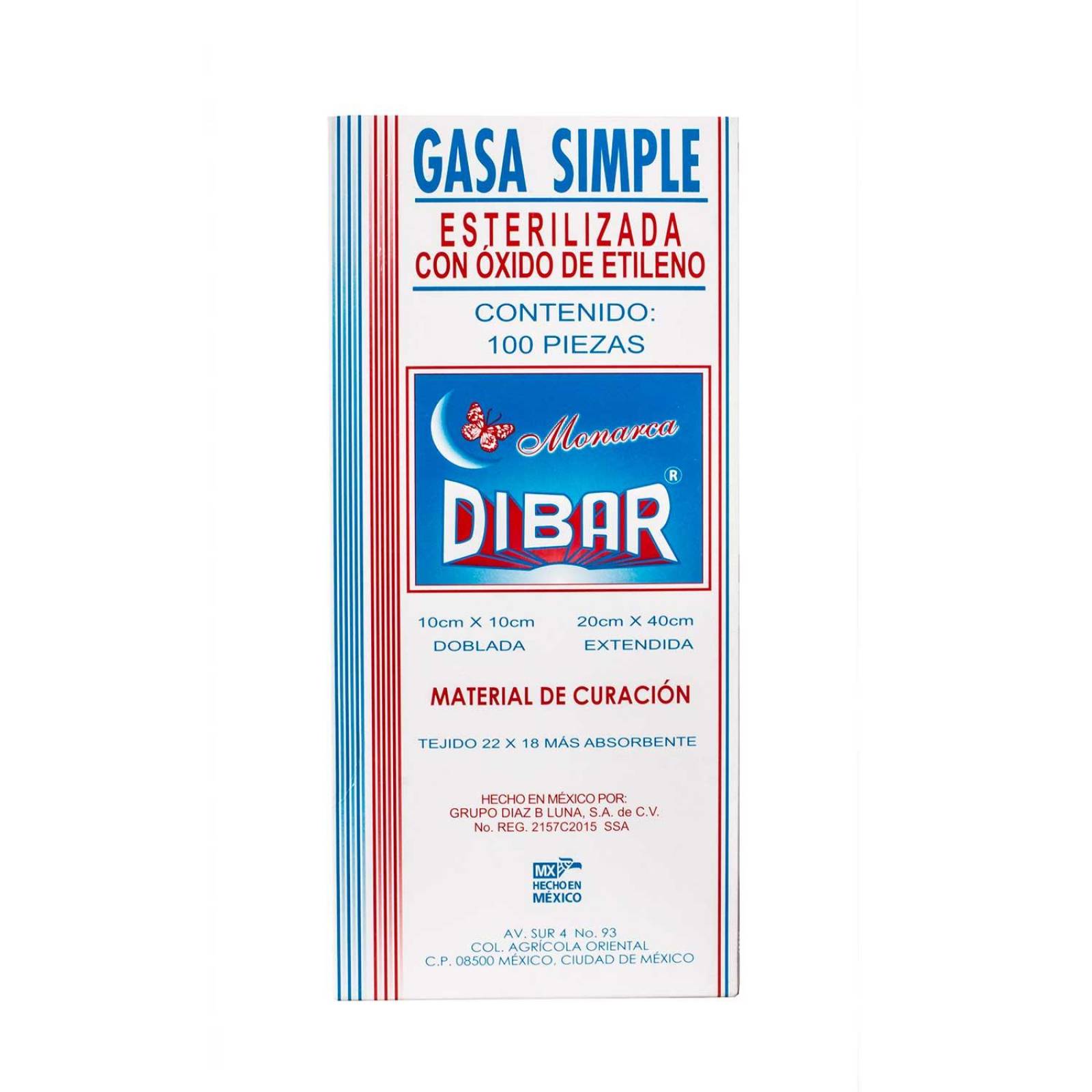Gasa Esteril 10X10 Monarca 100pz - Dibar