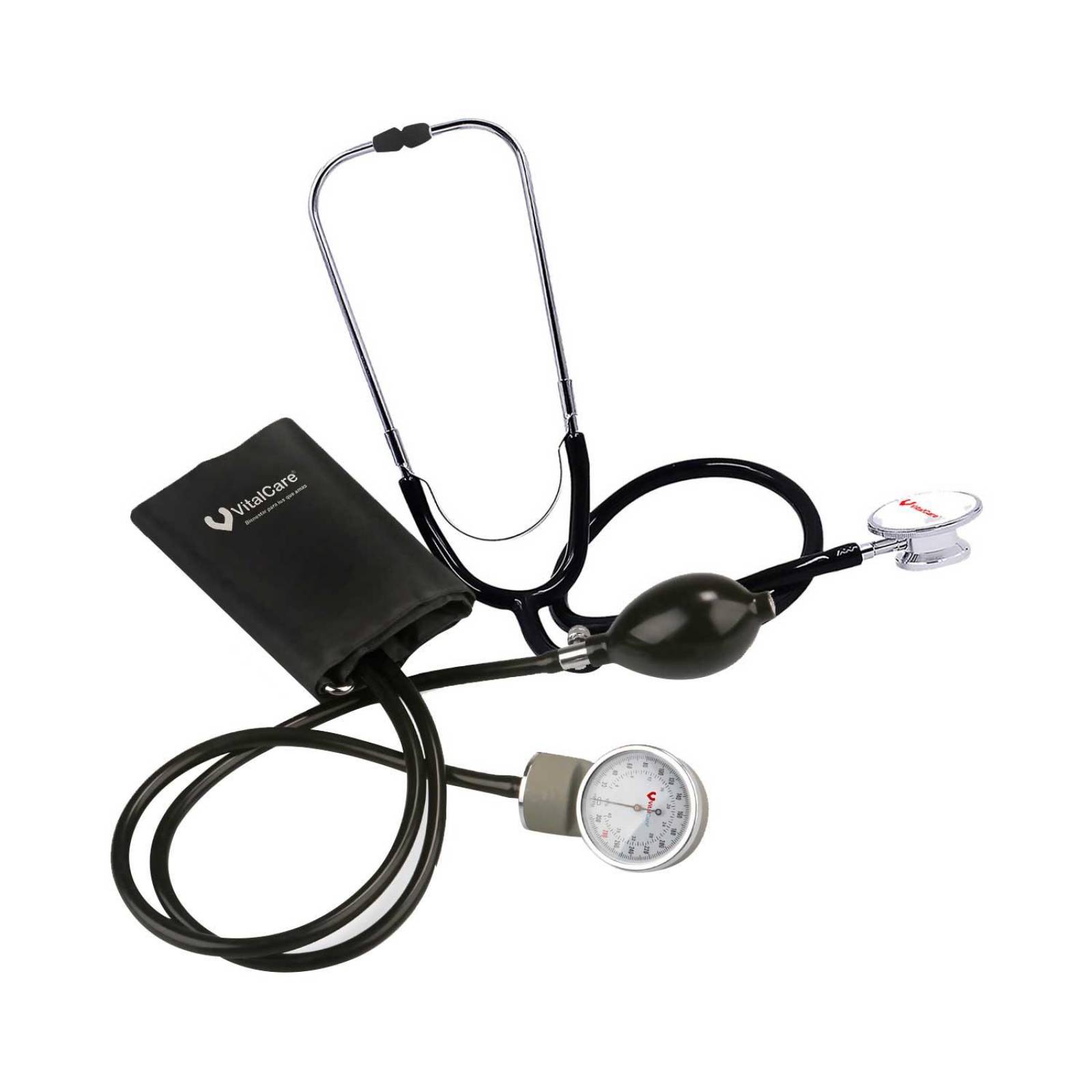 Kit Baumanometro con Estetoscopio Duplex Negro - Vitalcare 