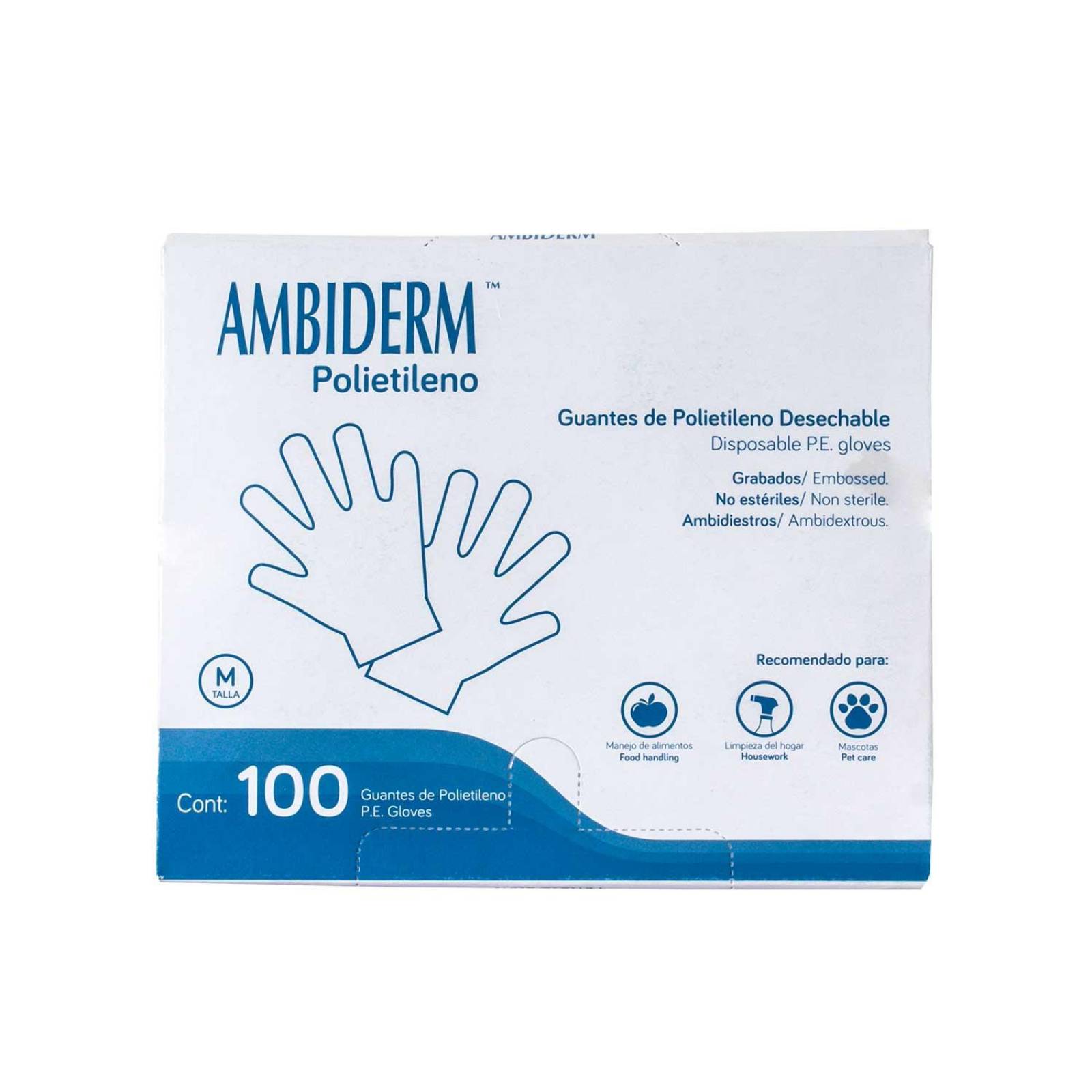 Guantes de Polietileno No Esteriles 100pz - Ambiderm