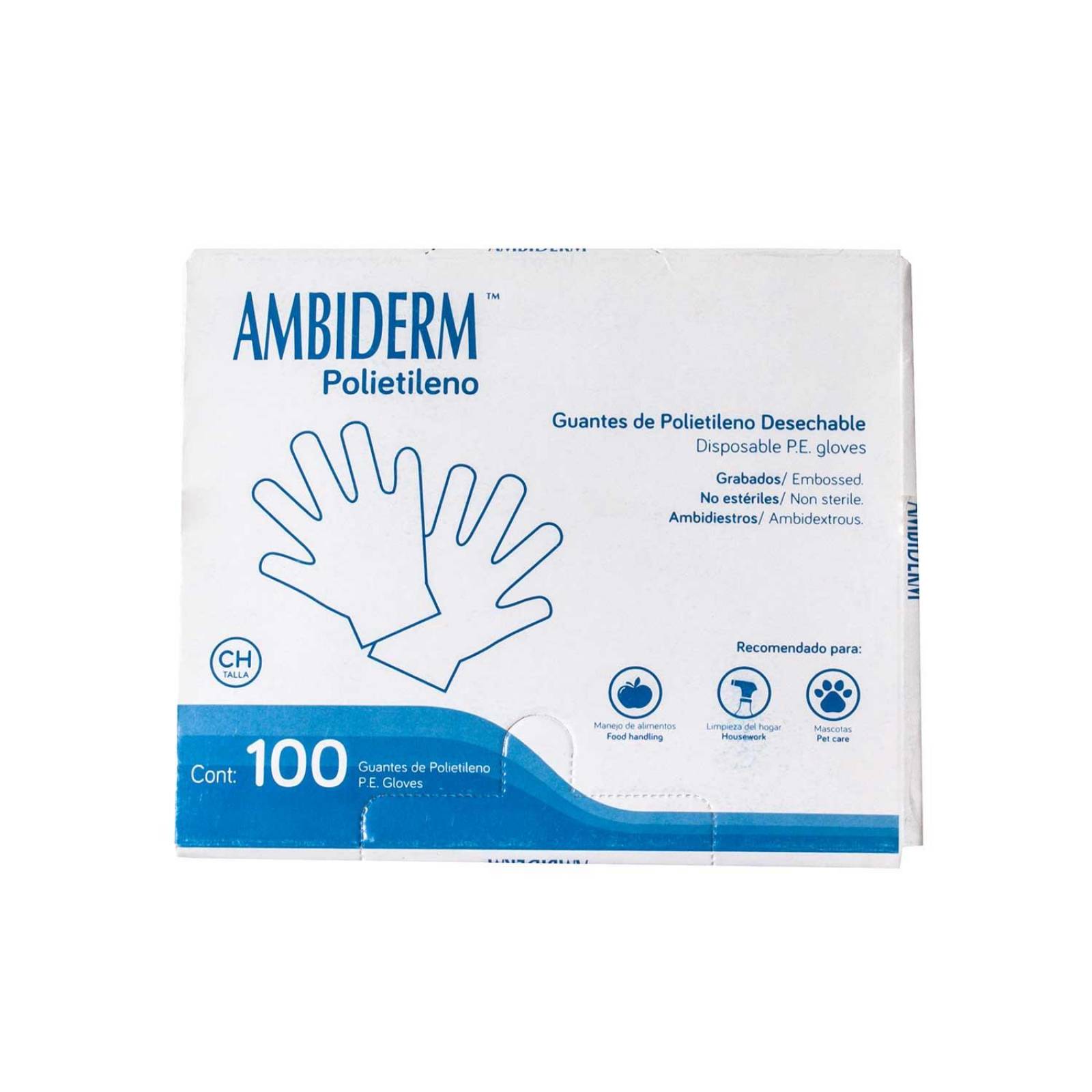Guantes de Polietileno No Esteriles 100pz - Ambiderm 
