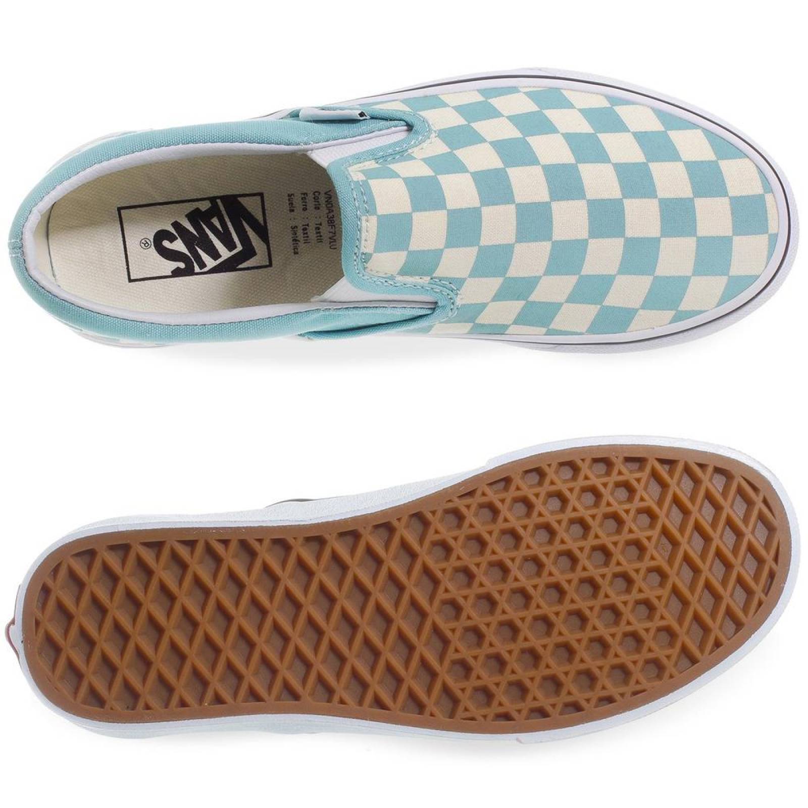 Tenis Vans Classic Slip On - 38F7VLU - Verde Pastel - Mujer 