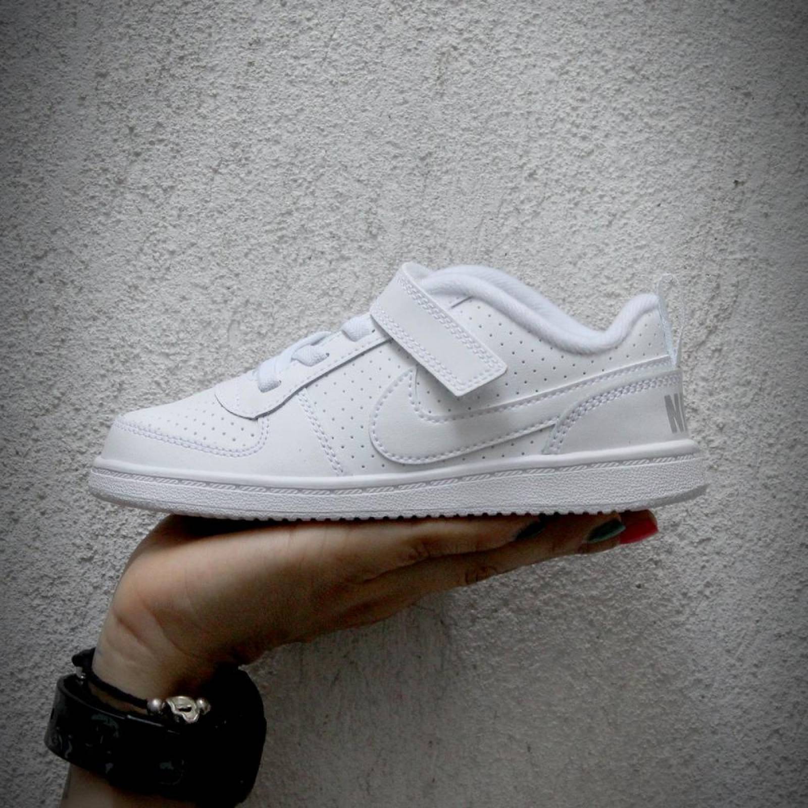 Tenis Nike Court Borough Low TDV - 870029100 - Blanco - Bebes 