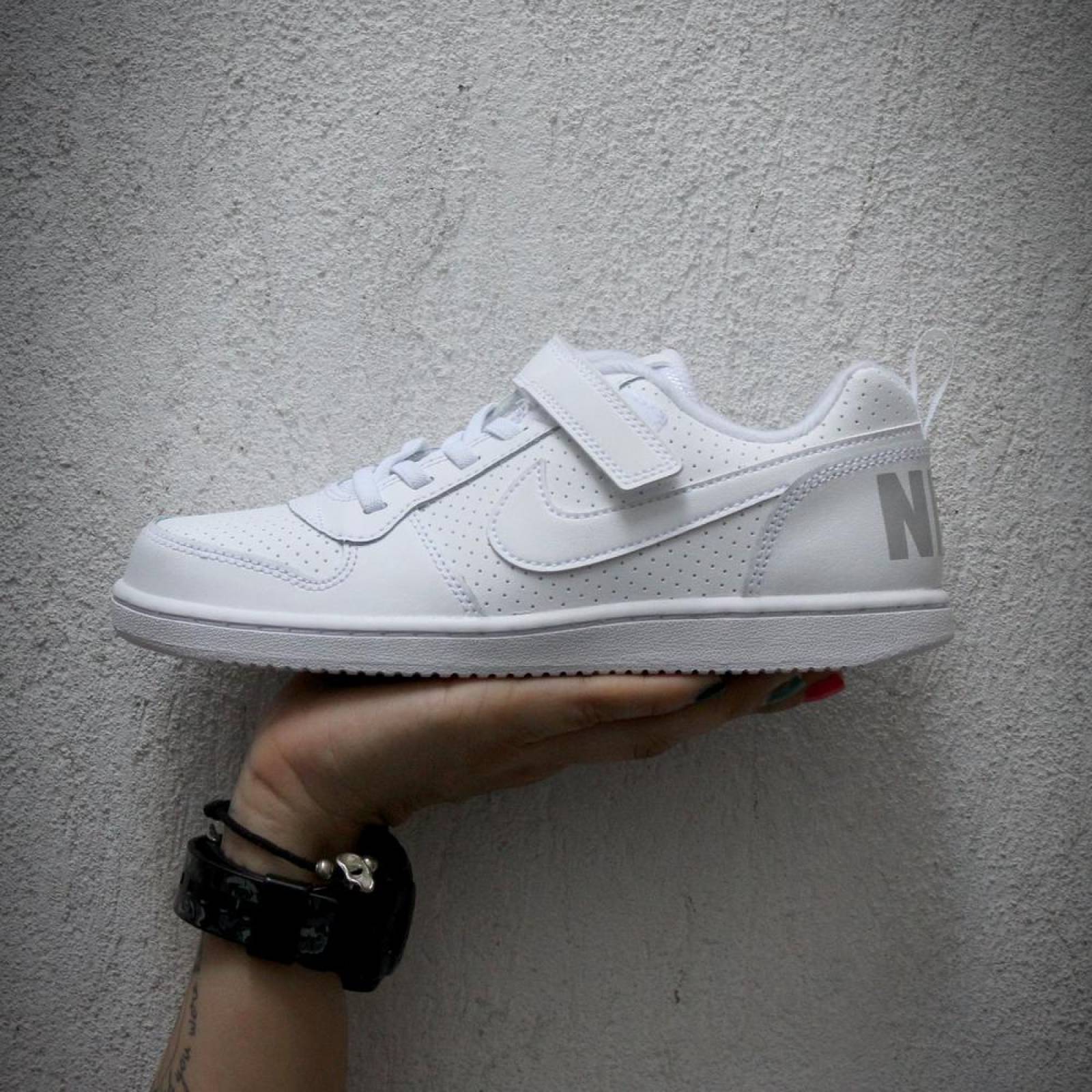 Tenis Nike Court Borough Low PS - 870025100 - Blanco - Niños 