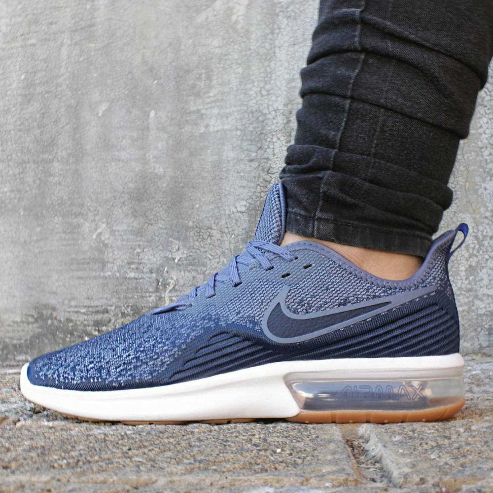 Tenis Nike Air Max Sequent 4 AO4485400 Azul Acero Hombre 
