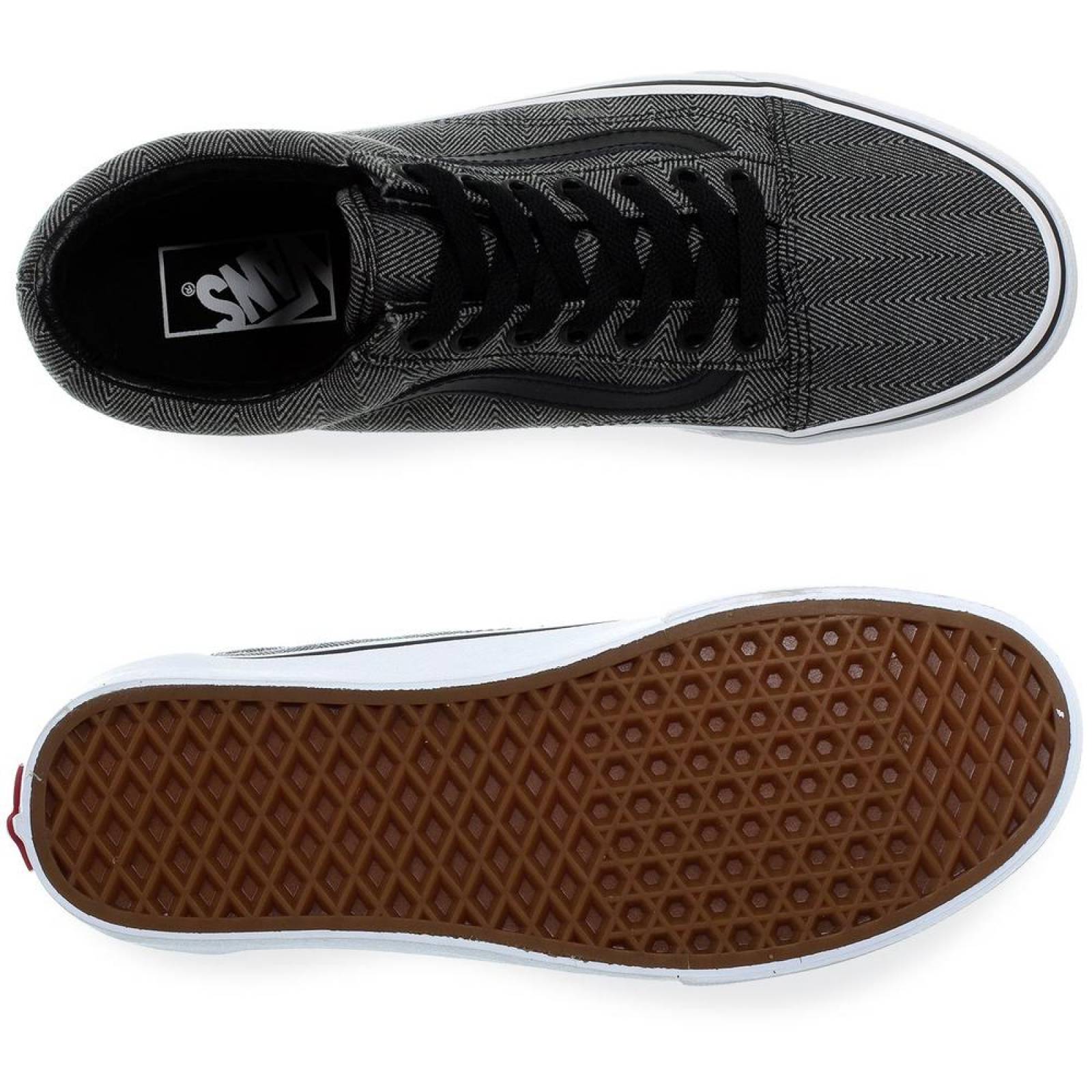 Tenis Vans Old Skool - 38G1U4J - Gris Obscuro - Hombre 
