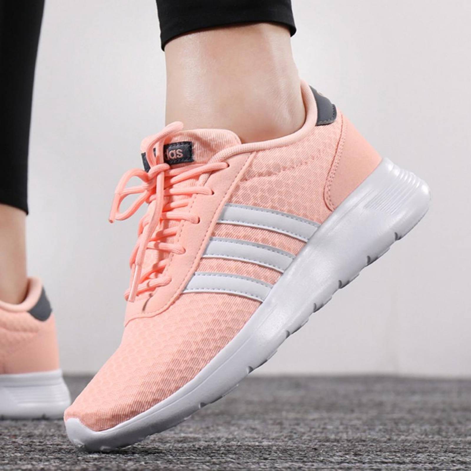 Tenis Adidas Lite Racer W - F34662 - Salmon - Mujer 