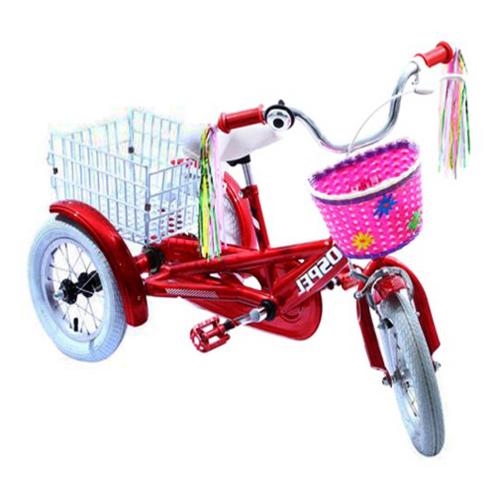 Tricicleta R12 con canasta trasera PL7013G Rojo
