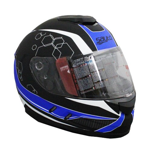 Casco Sayto Pro Racer azul cerrado talla L