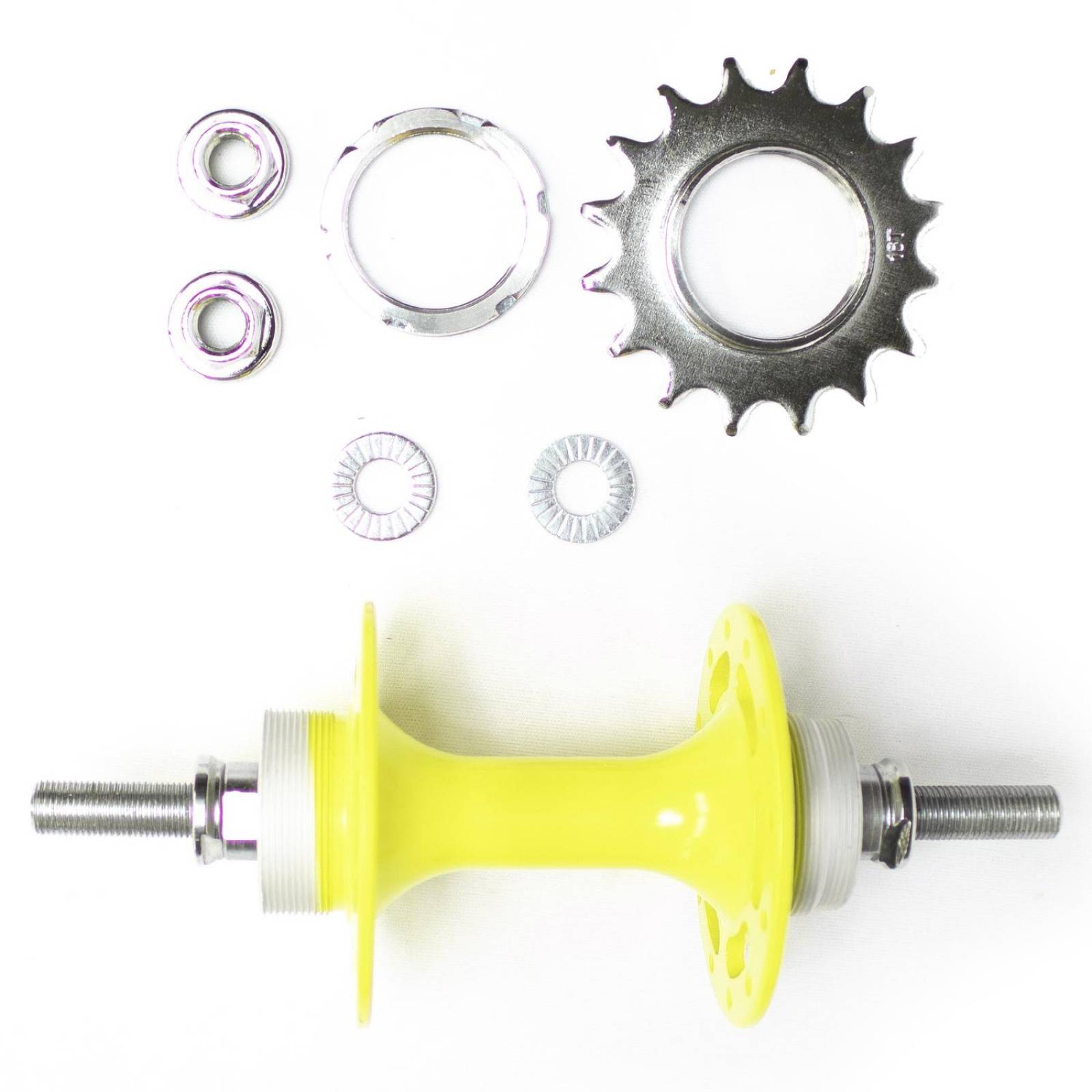 Maza trasera Bicicleta Fixie 24 Hoyos Amarillo Mariluz 