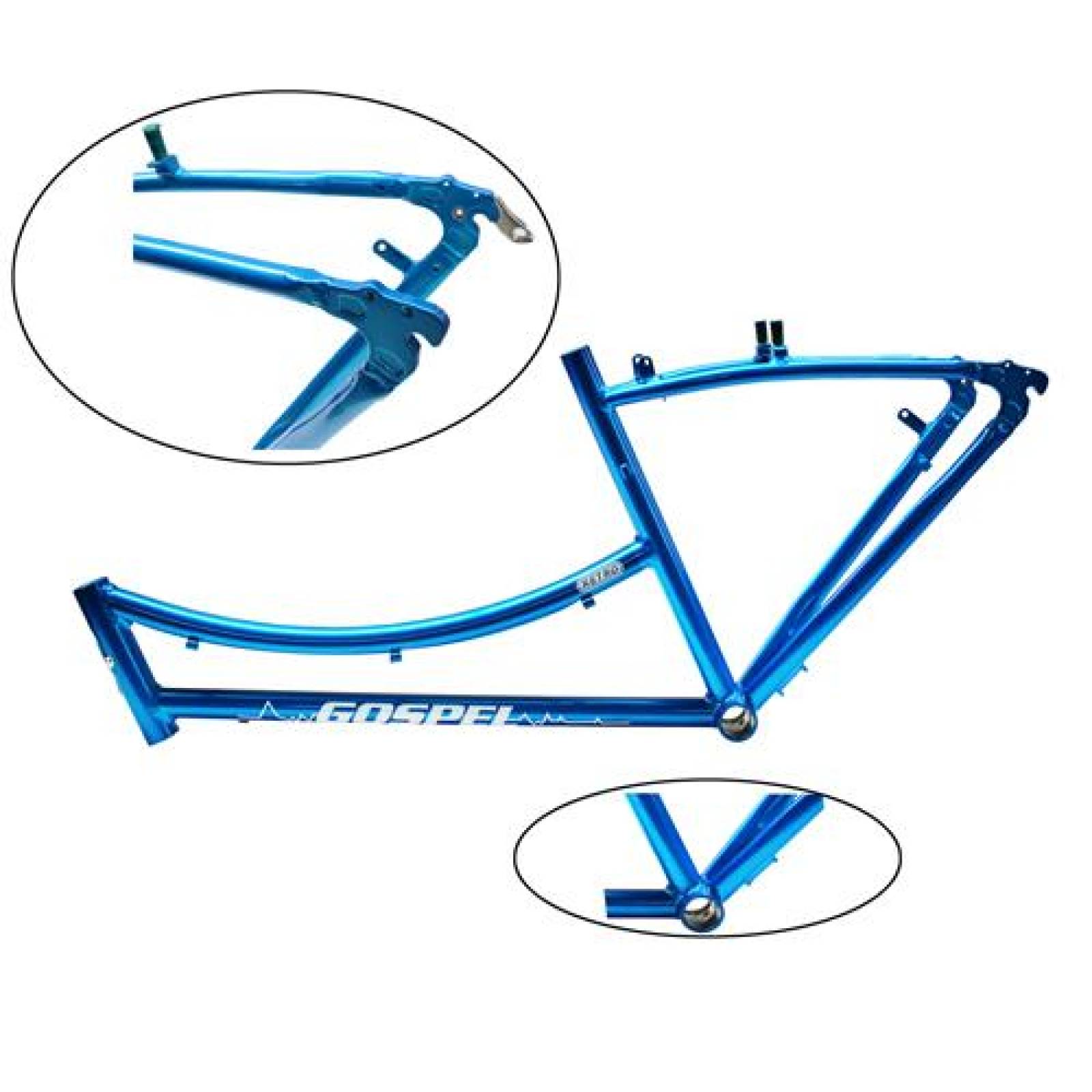 Cuadro Bicicleta Rodada 26 Urbana Retro Azul Gospel 