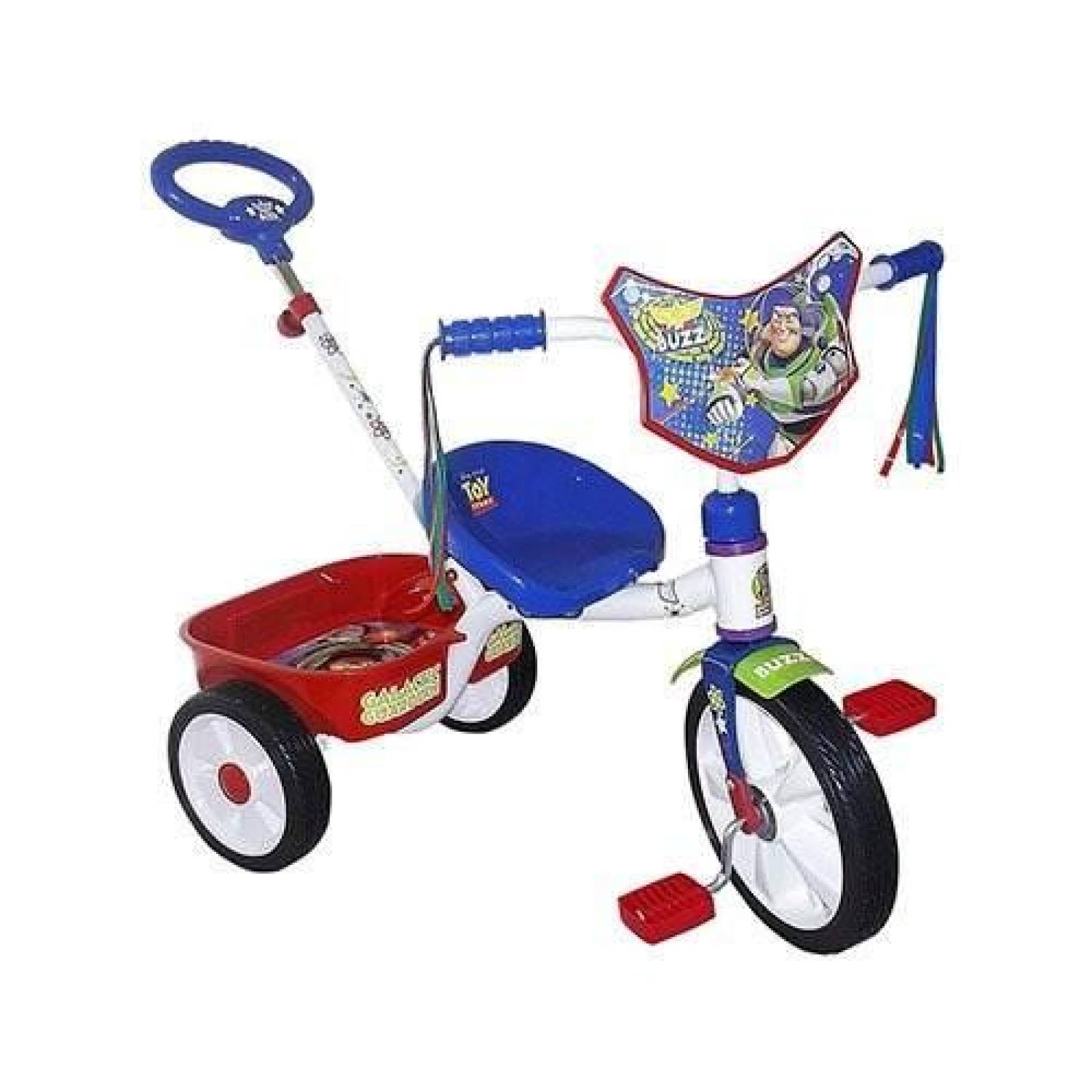 Triciclo Apache R12 Infantil Buzz Light Cajuela Barra Empuje 