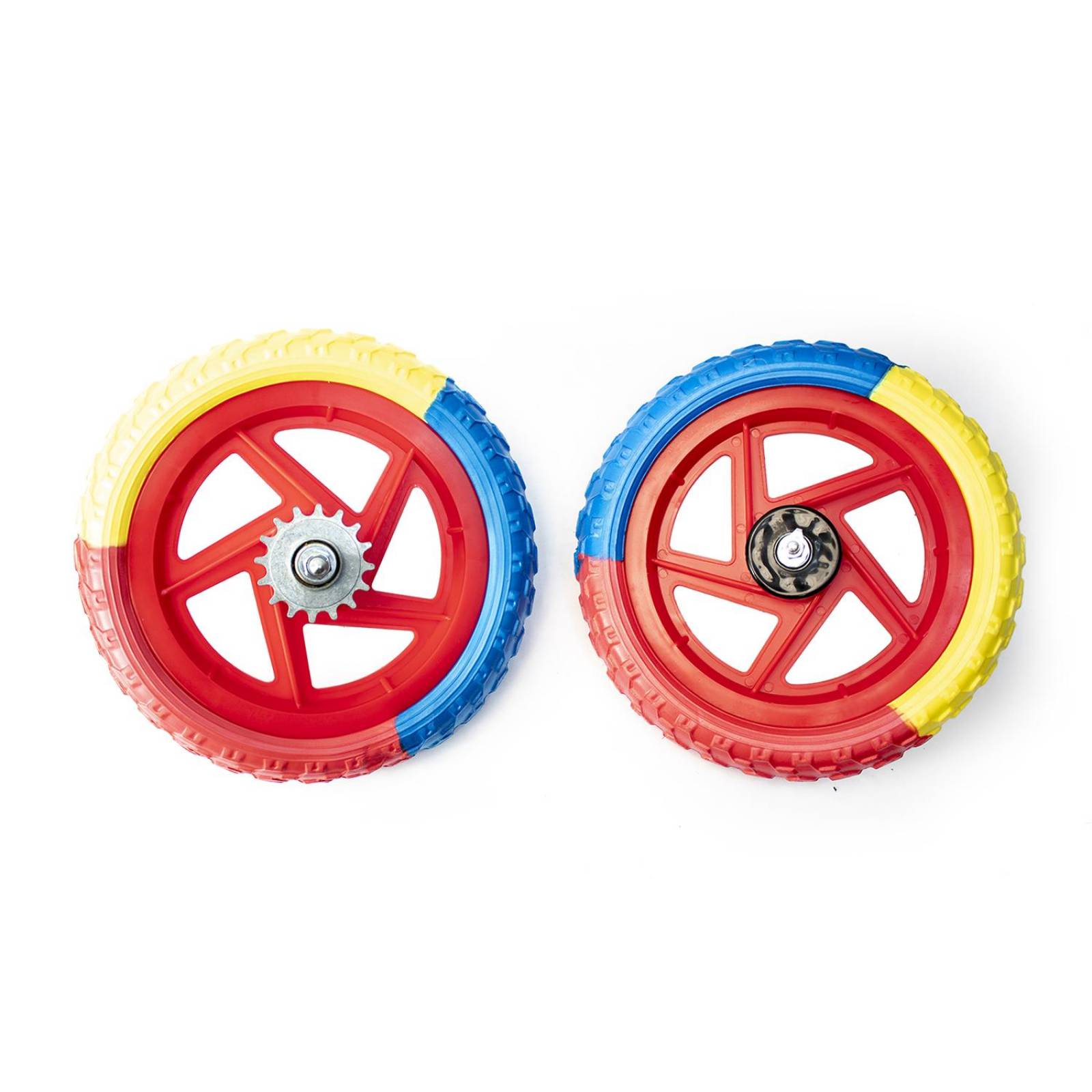 Juego Llanta Bicicleta Rodada 12 Tricolor Fijo Rin Rojo Eva 