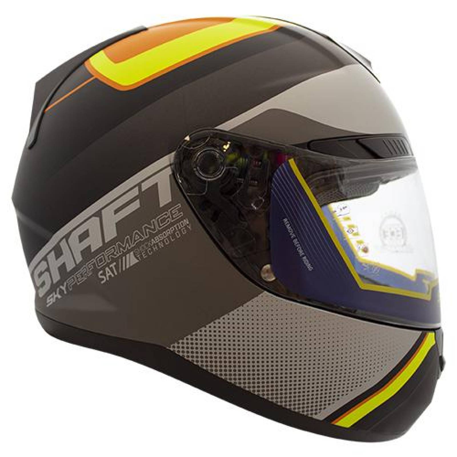 Casco Moto Cerrado Integral Charger Talla XL Amarillo Shaft 