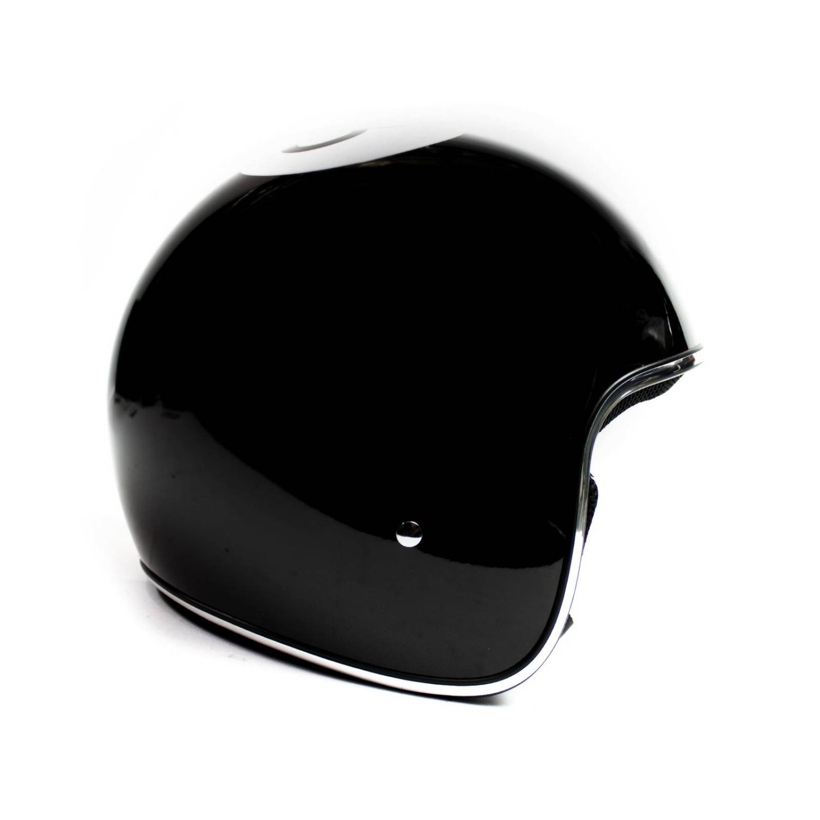 Casco Moto Retro Classic 3/4 Bola 8 Talla L Negro Kinlley 