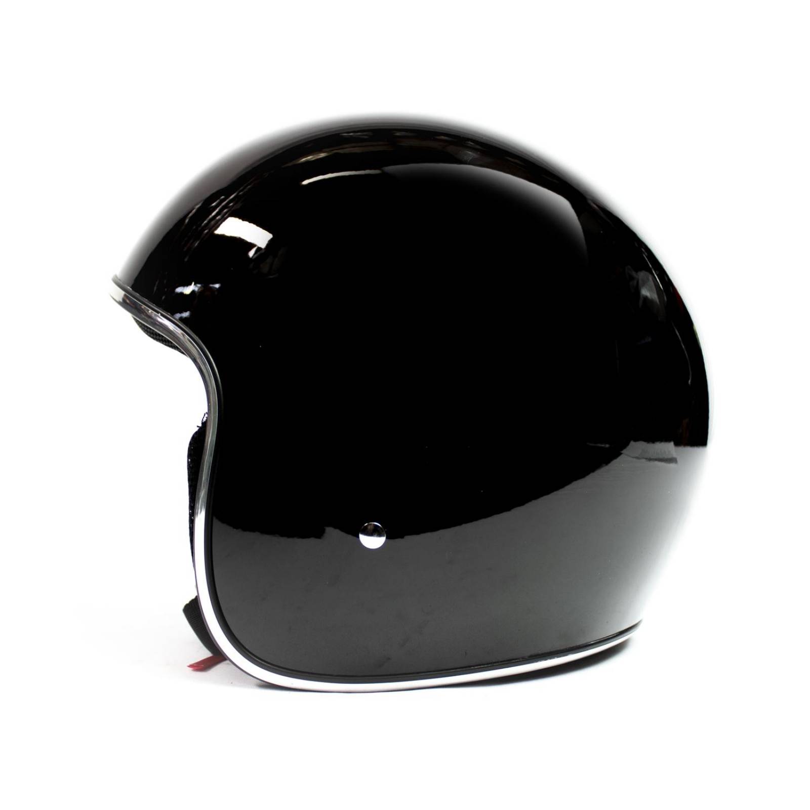 Casco Moto Retro Classic 3/4 Bola 8 Talla L Negro Kinlley 