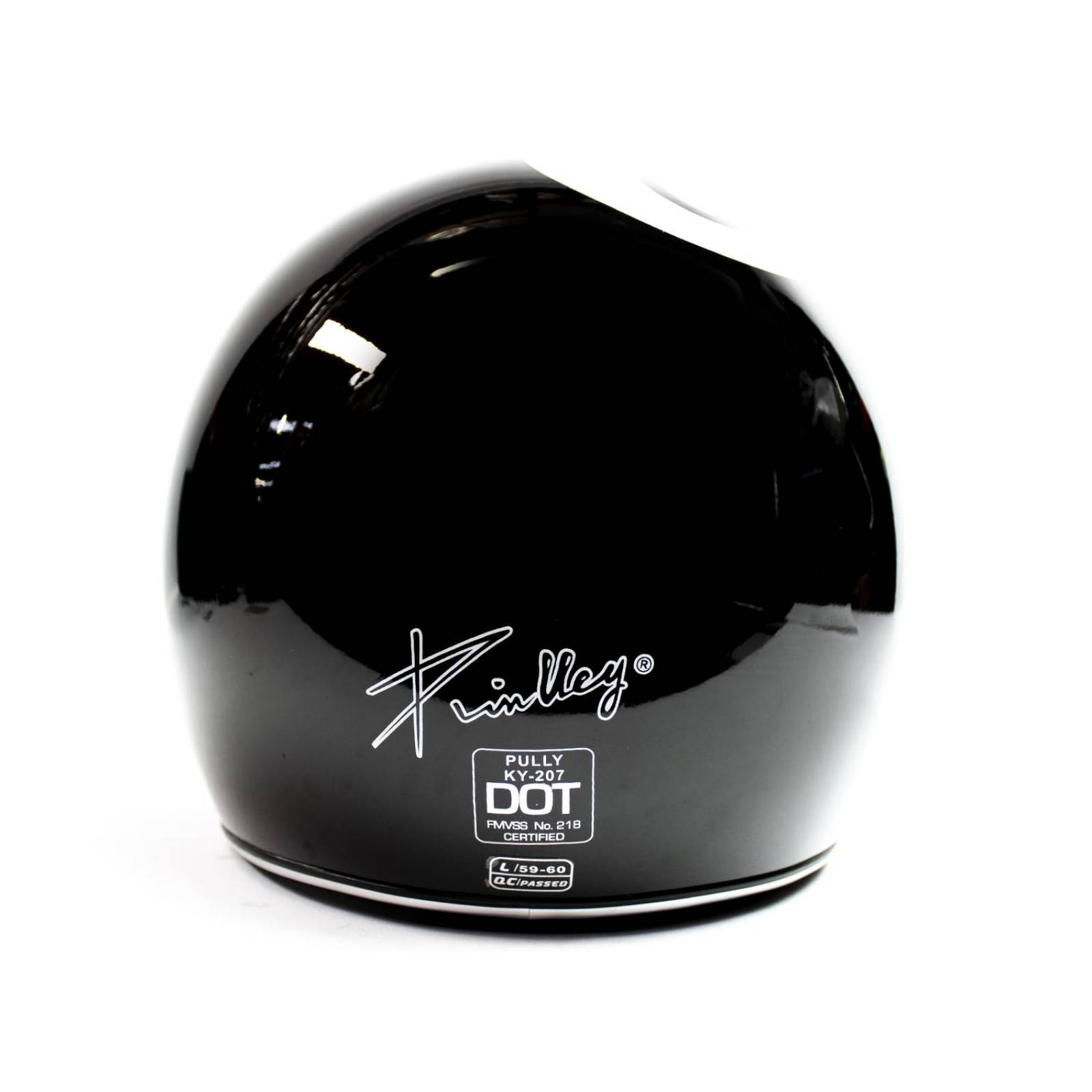 Casco Moto Retro Classic 3/4 Bola 8 Talla L Negro Kinlley 