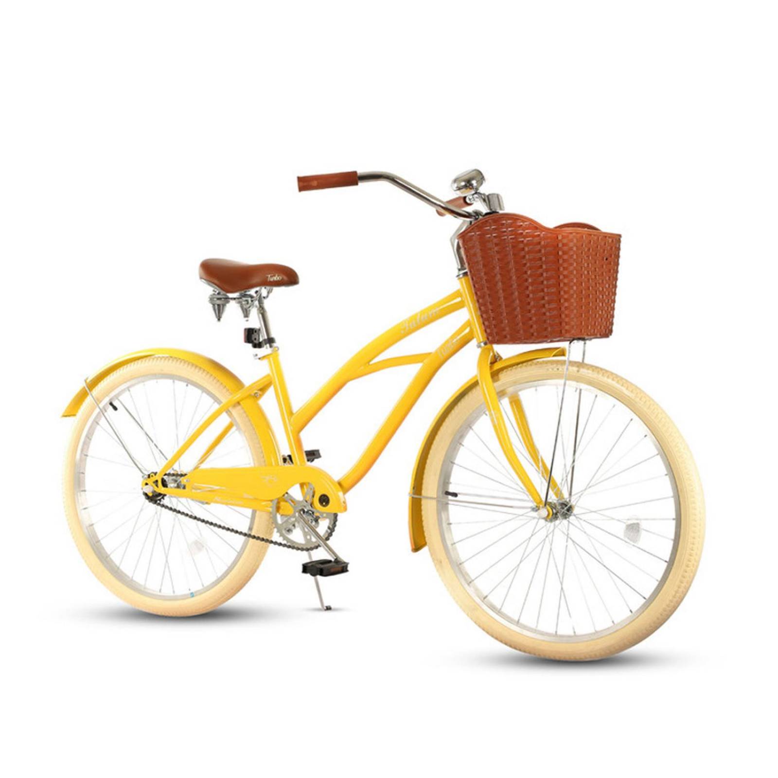 Bicicleta Urbana Vintage Retro R26 Tulum Amarilla Turbo 