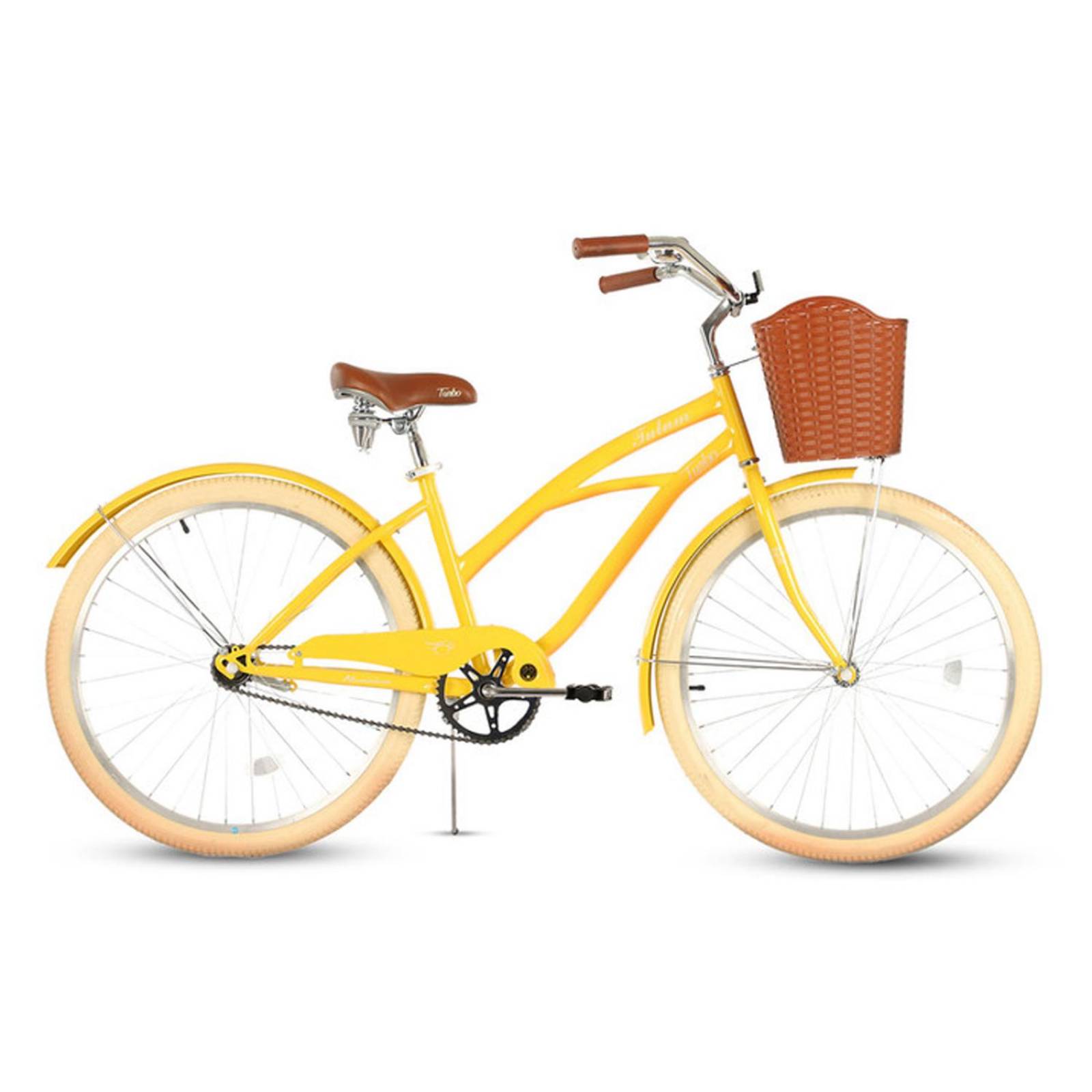 Bicicleta Urbana Vintage Retro R26 Tulum Amarilla Turbo 