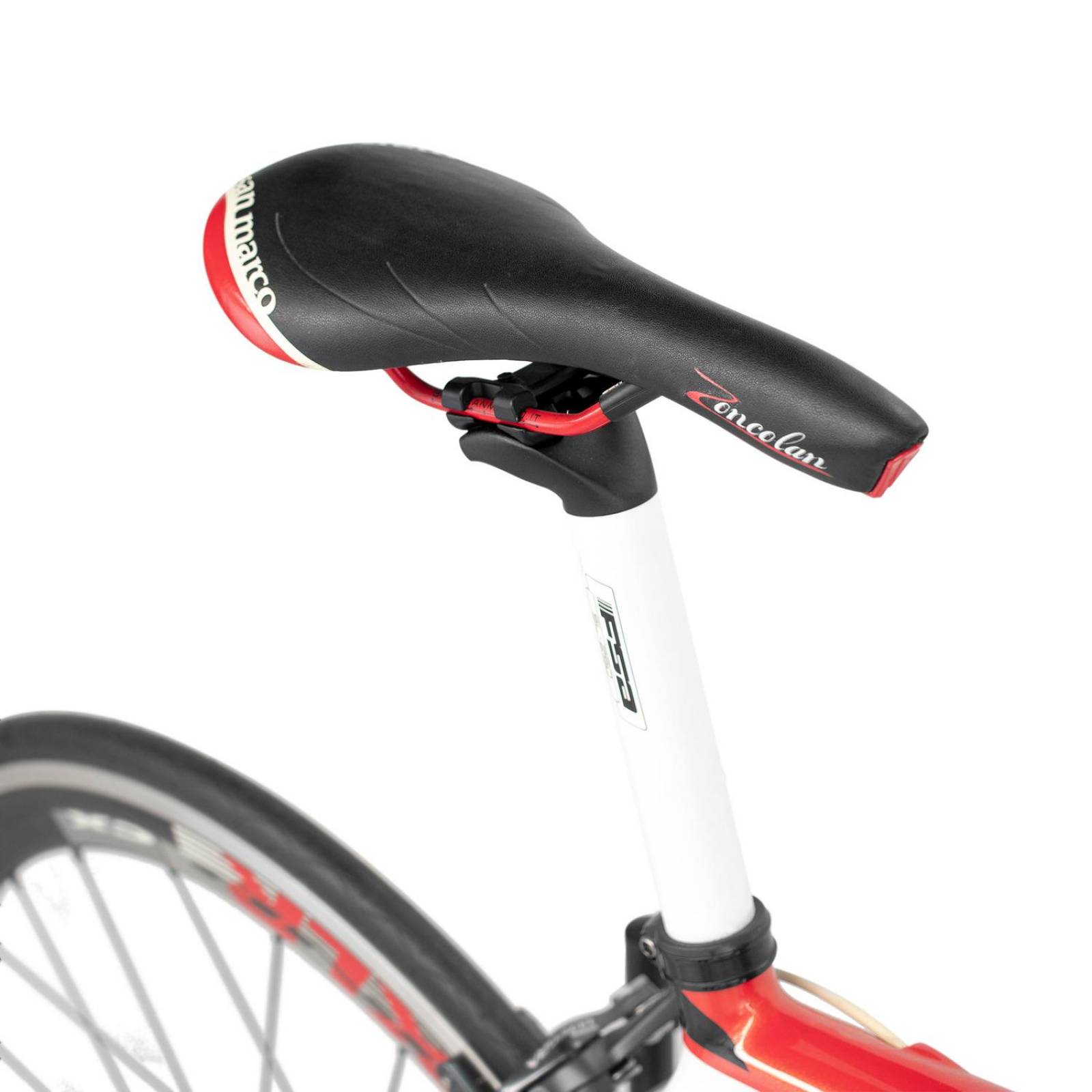 Bicicleta de Ruta Rodada 700 Apollo de Fibra de Carbono Blanco con Rojo Madison 