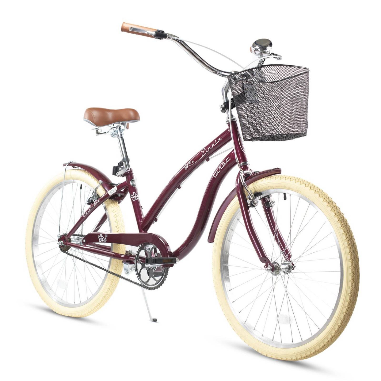 Bicicleta Mujer Urbana Rodada 24 Zinnia Retro con Canastilla Roja Turbo