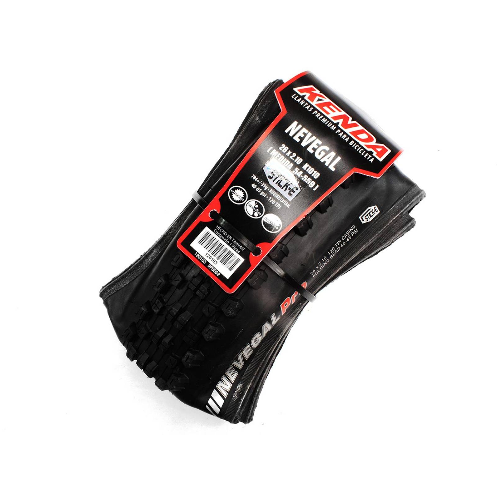Llanta para bicicleta R26 x2.10 negra Nevegal K1010 Kenda 