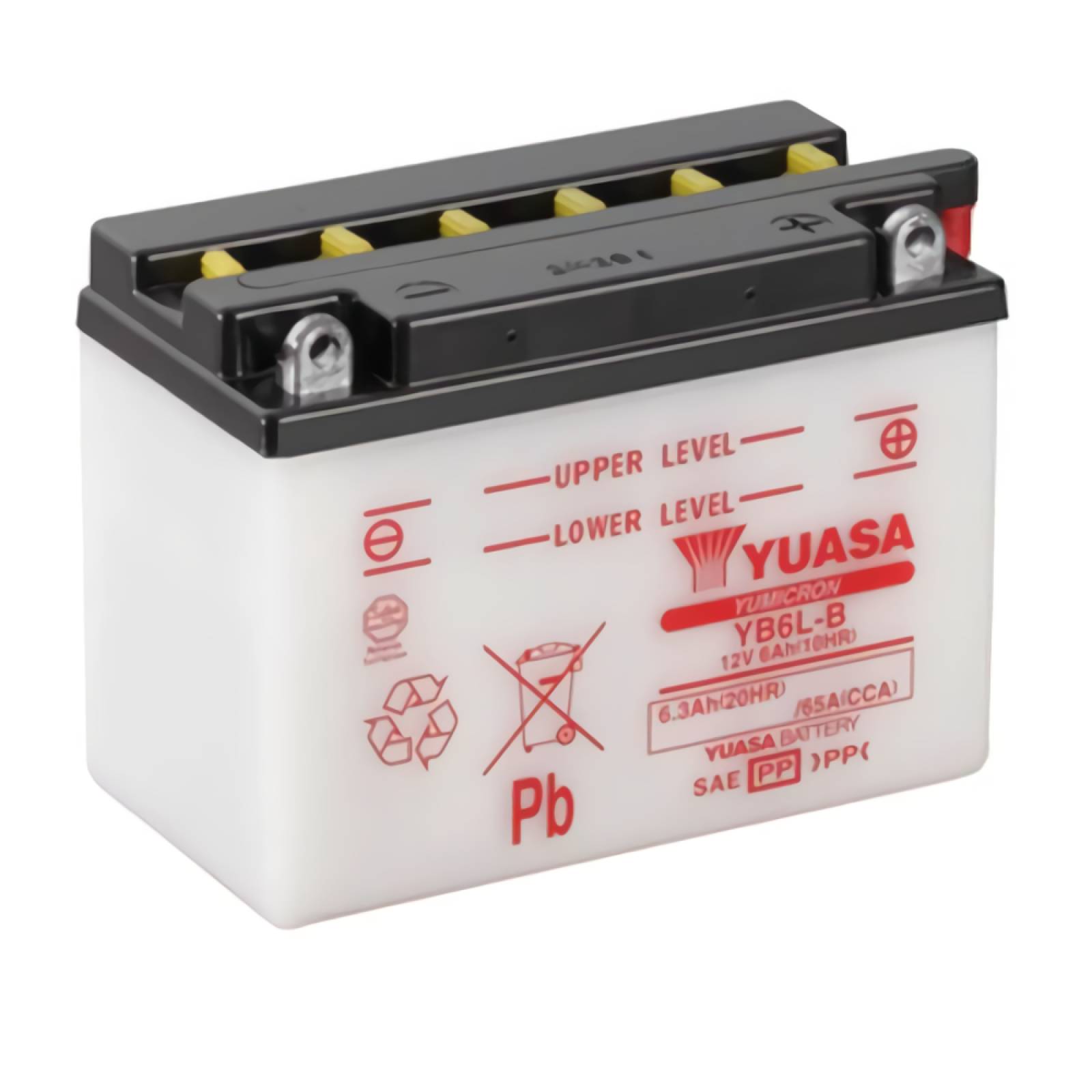 Bateria para moto YB6L-B 12V 6Ah Yuasa sin acido
