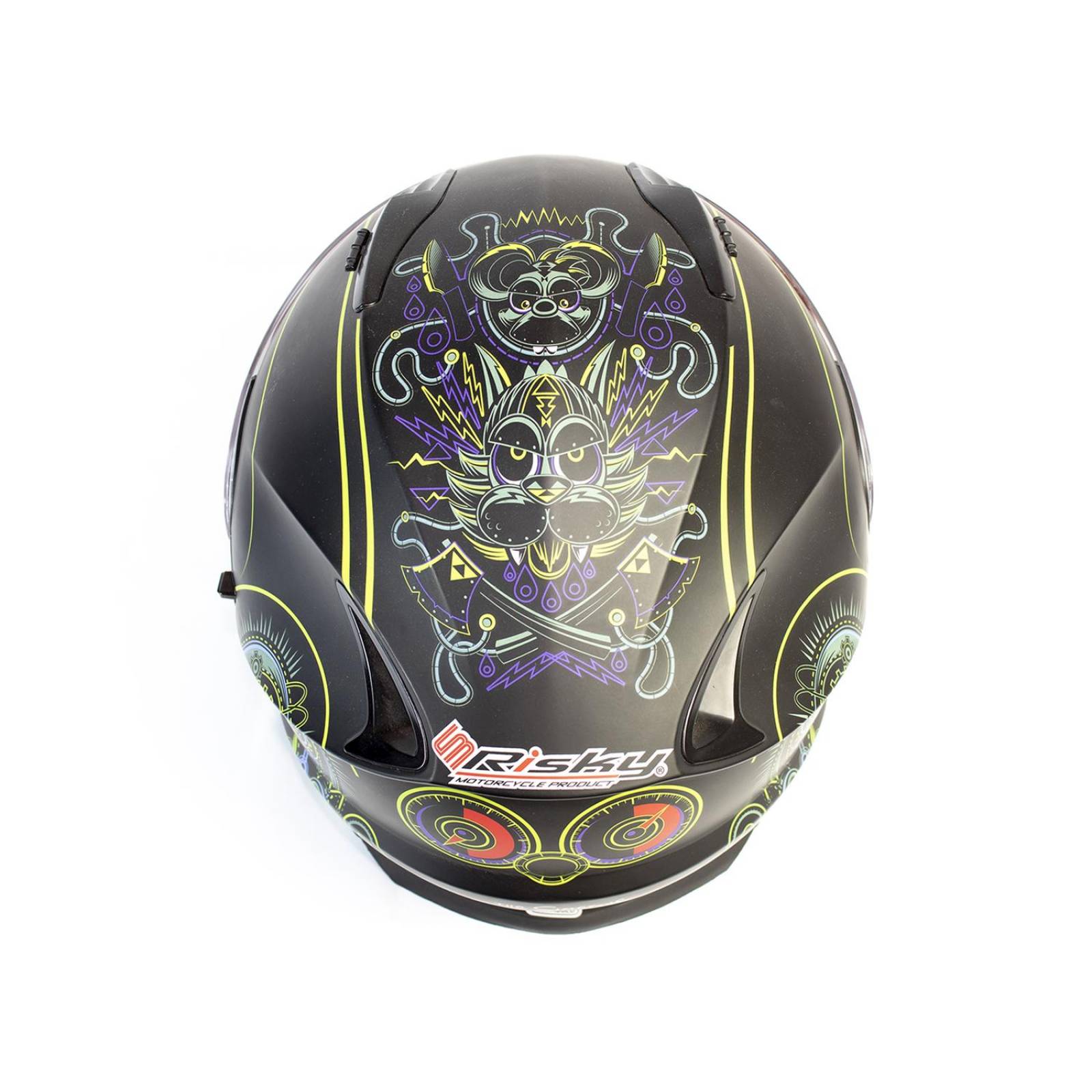 Casco para Moto Los Simpson Neon con Negro Matt Talla L Certificado Risky