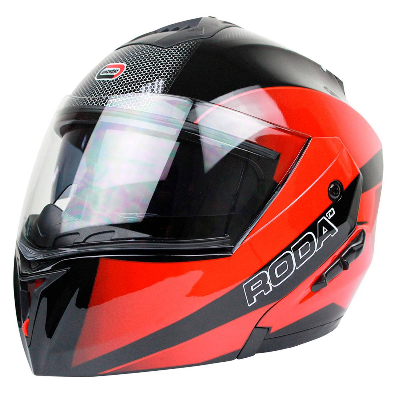 Casco Roda Revenge Rocket negro/rojo G abatible 