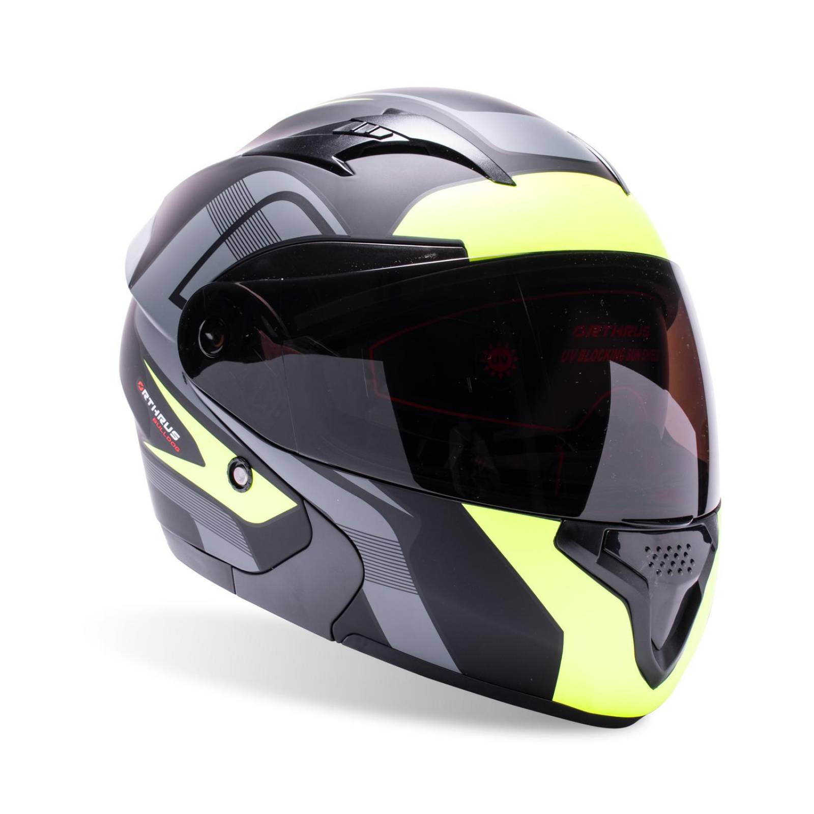 Casco Abatible para Moto BullDog Amarillo Matte Talla XL 