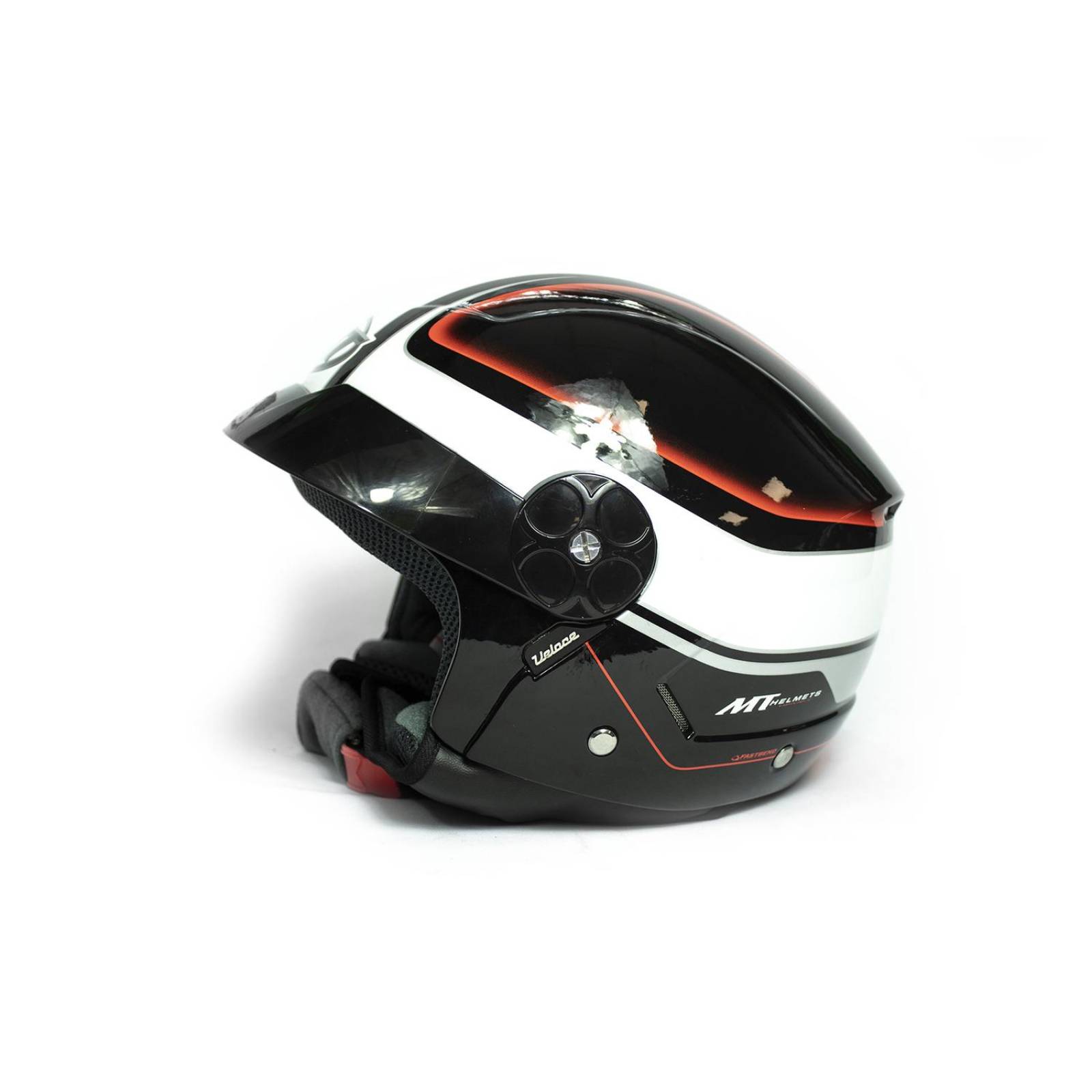 Casco para motocicleta Talla XL blanco Veloce Vector MT 