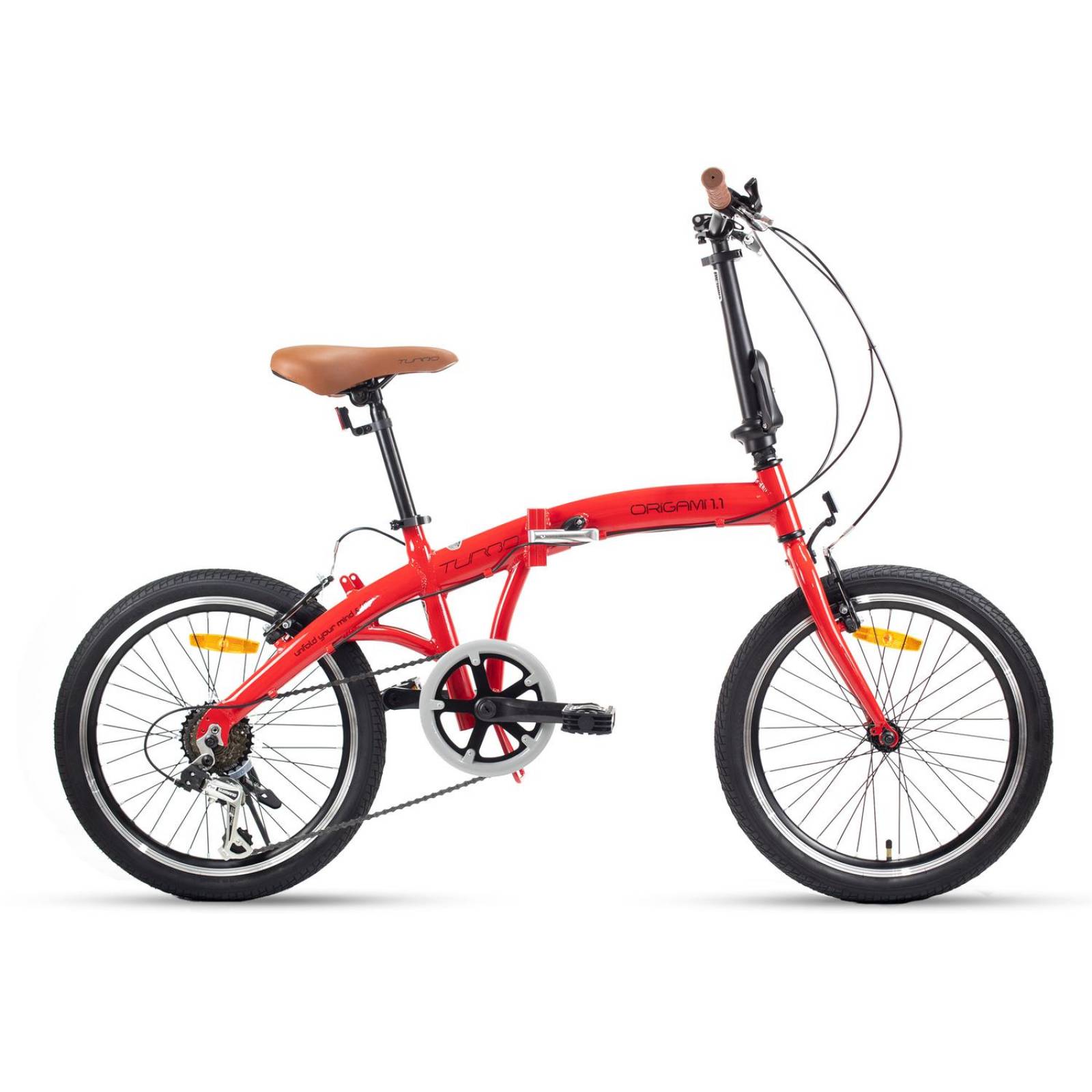 Bicicleta Plegable Rodada 20 Origami 1.1 Color Rojo Turbo 
