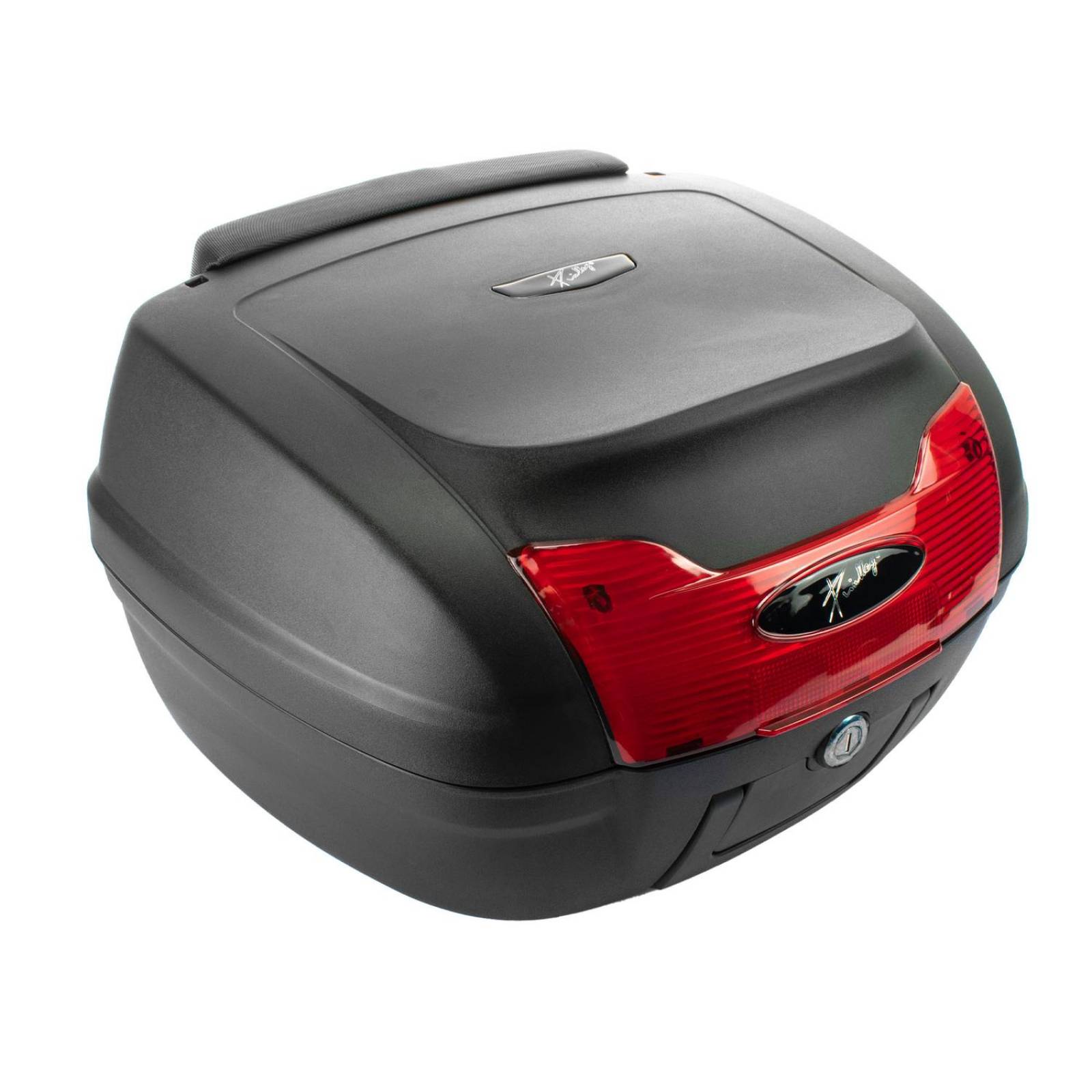 Caja para moto Kinlley maletero cajuela top case 40 litros 2 cascos con respaldo 