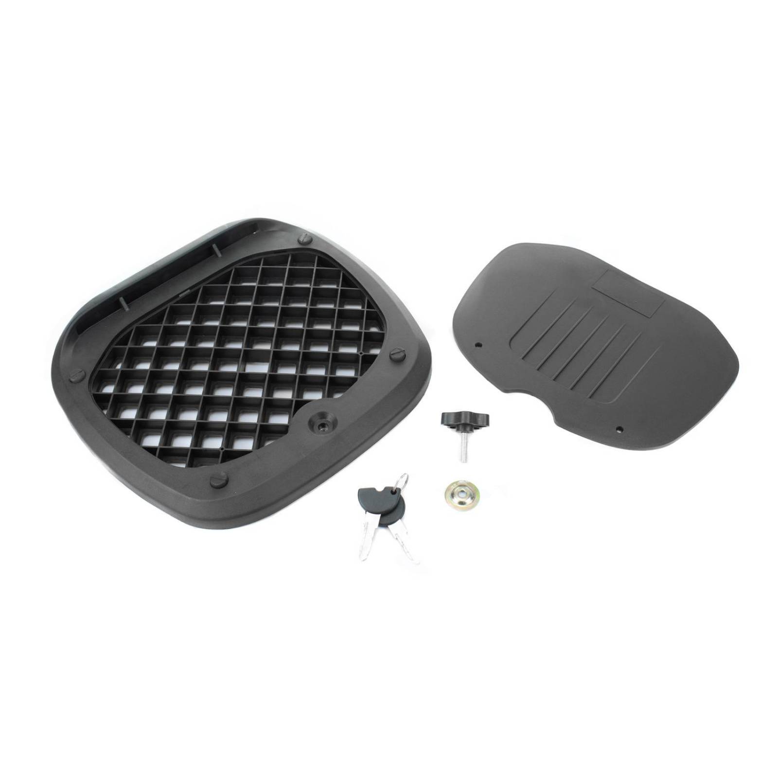 Caja para moto Kinlley maletero cajuela top case 40 litros 2 cascos con respaldo 