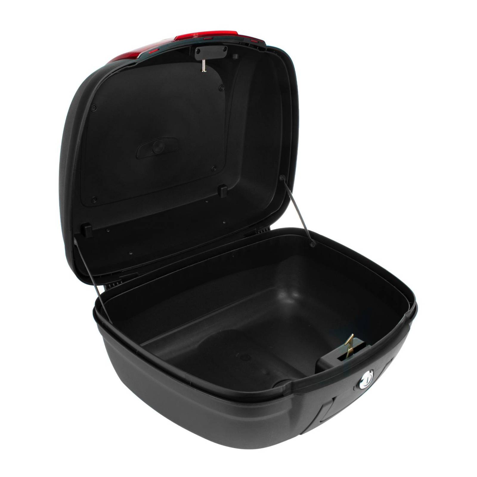 Caja para moto Kinlley maletero 40 litros 2 cascos con respaldo parrila y base