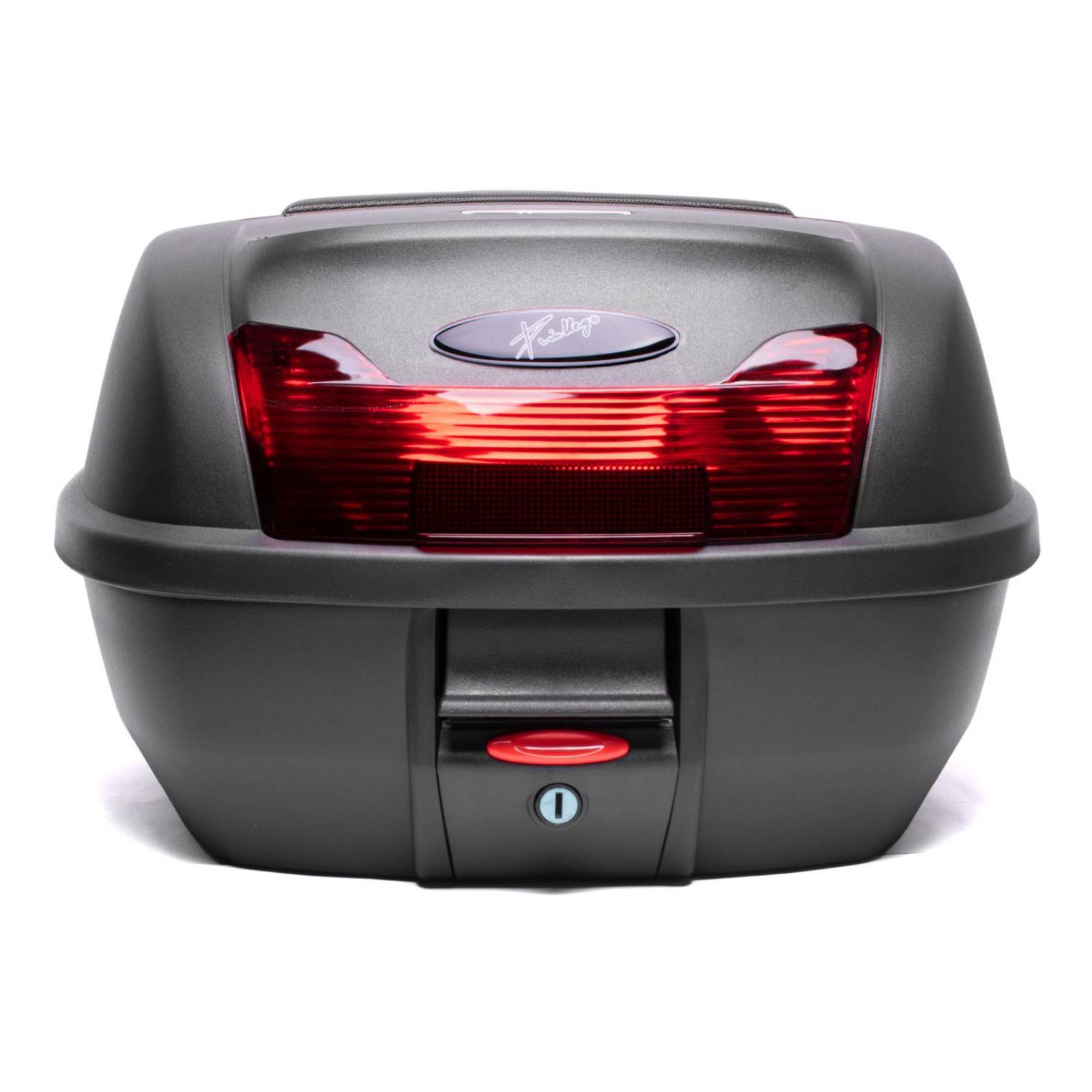 Caja para moto Kinlley maletero 40 litros 2 cascos con respaldo y parrilla 