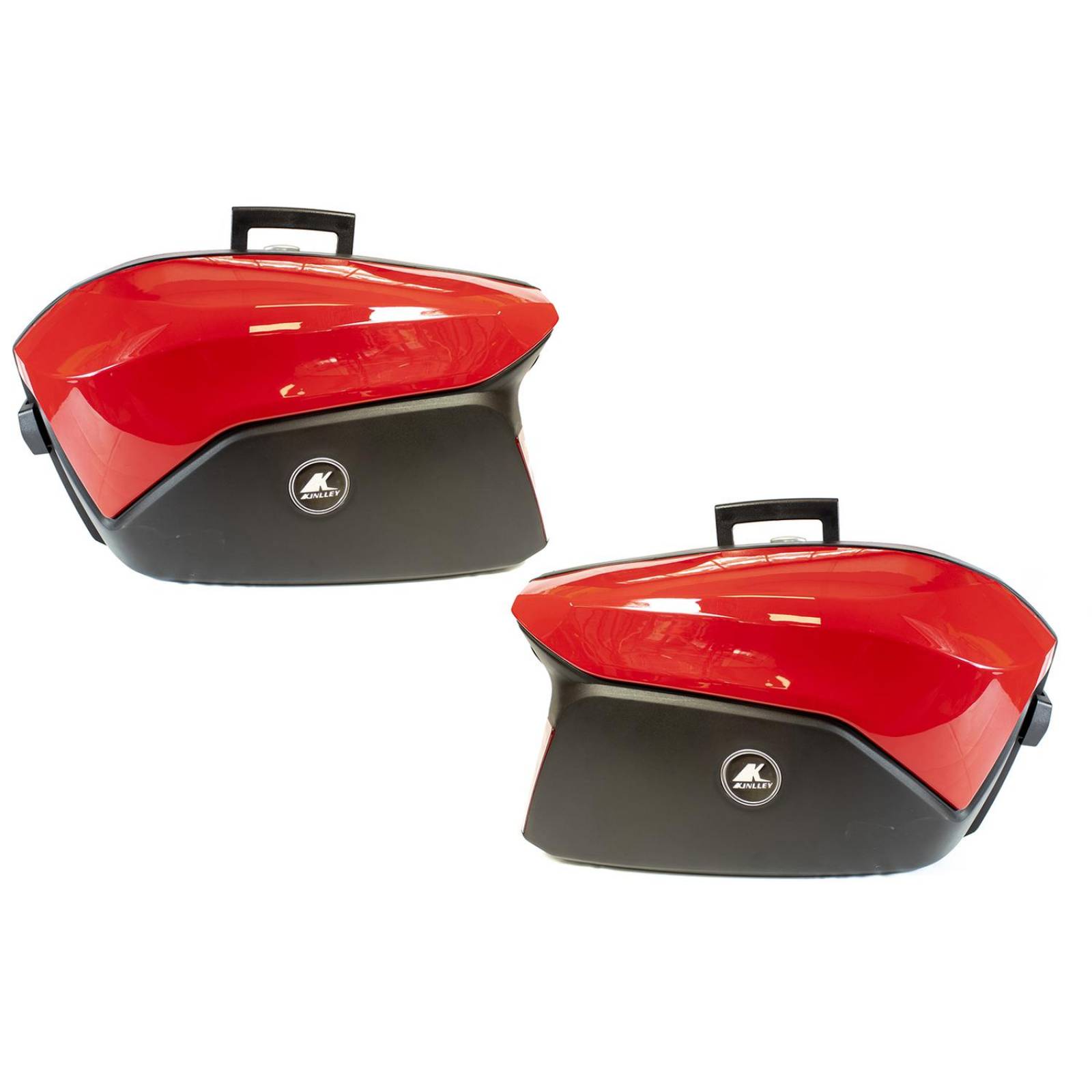 Alforjas Kinlley para moto rigidas laterales rojo negro 37 litros 2 piezas 