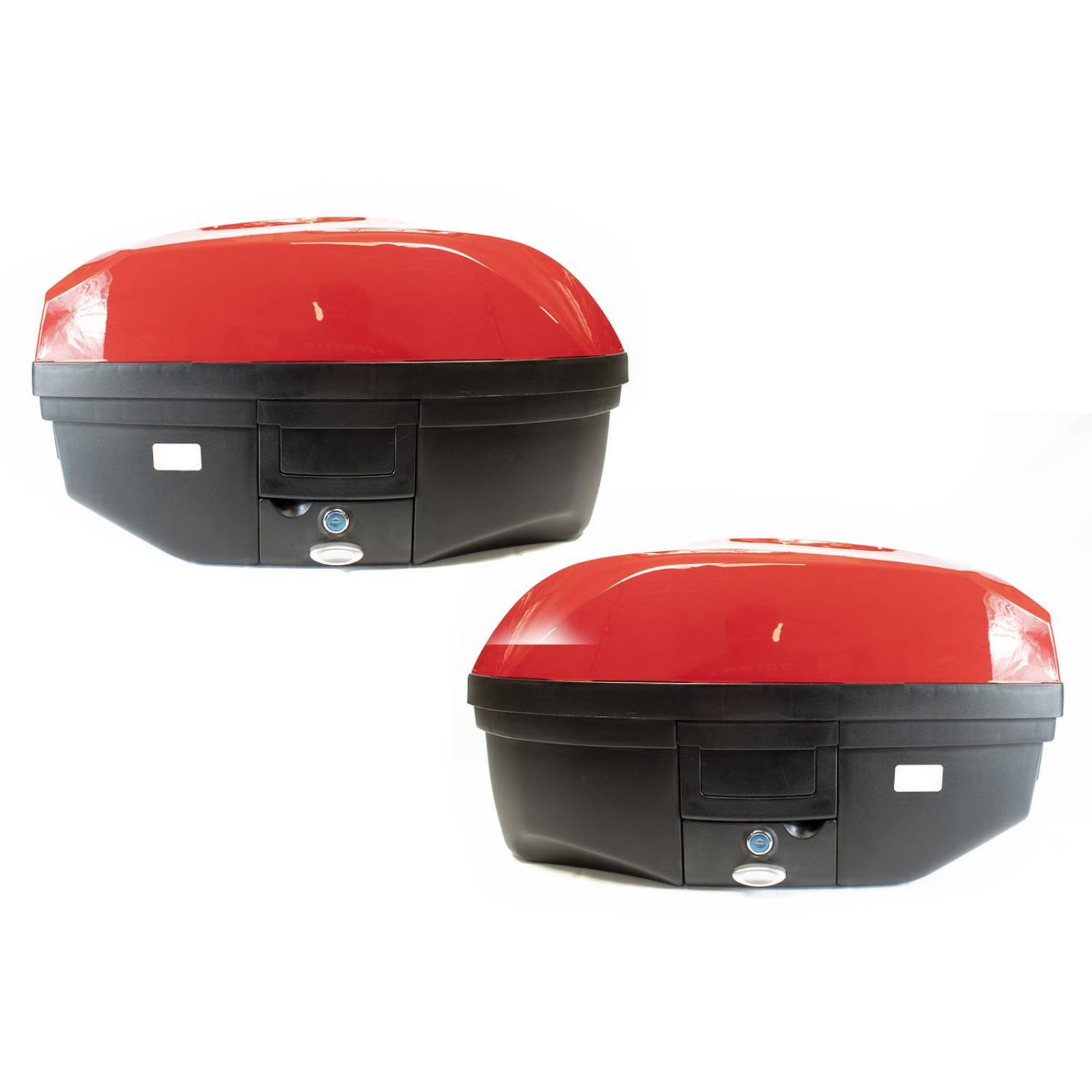Alforjas Kinlley para moto rigidas laterales rojo negro 37 litros 2 piezas 