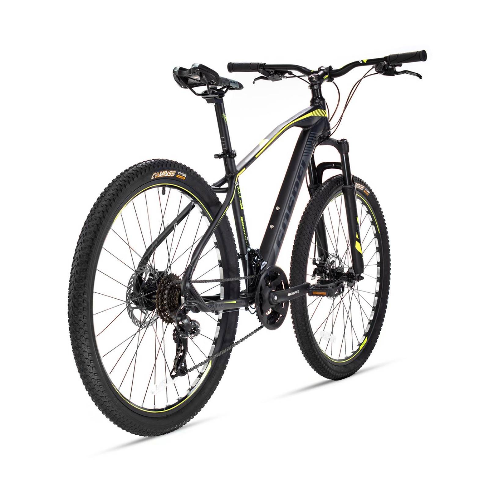 Bicicleta Montaña Rodada 27.5 Aluminio Negro Amarillo 24 Velocidades Gospel 