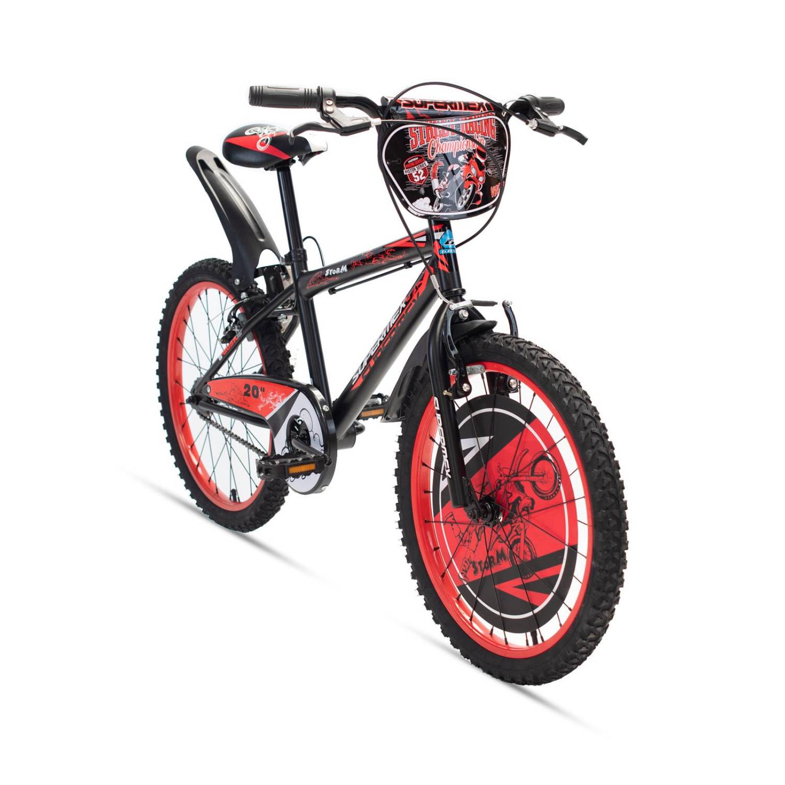 Bicicleta Rodada 20 Infantil para Niño Storm Roja Gosa 