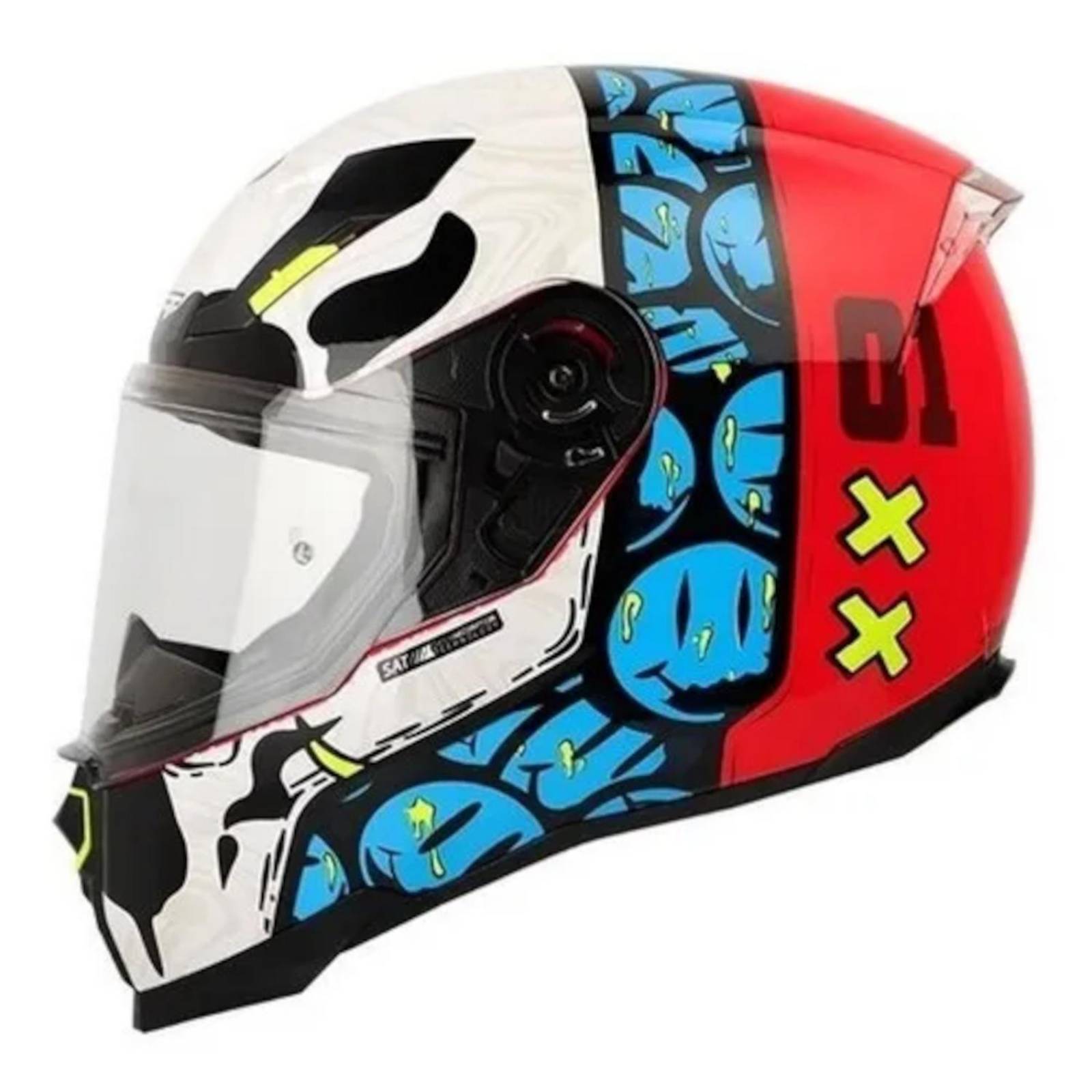 Casco integral para moto talla M rebirth rojo SH562 Shaft