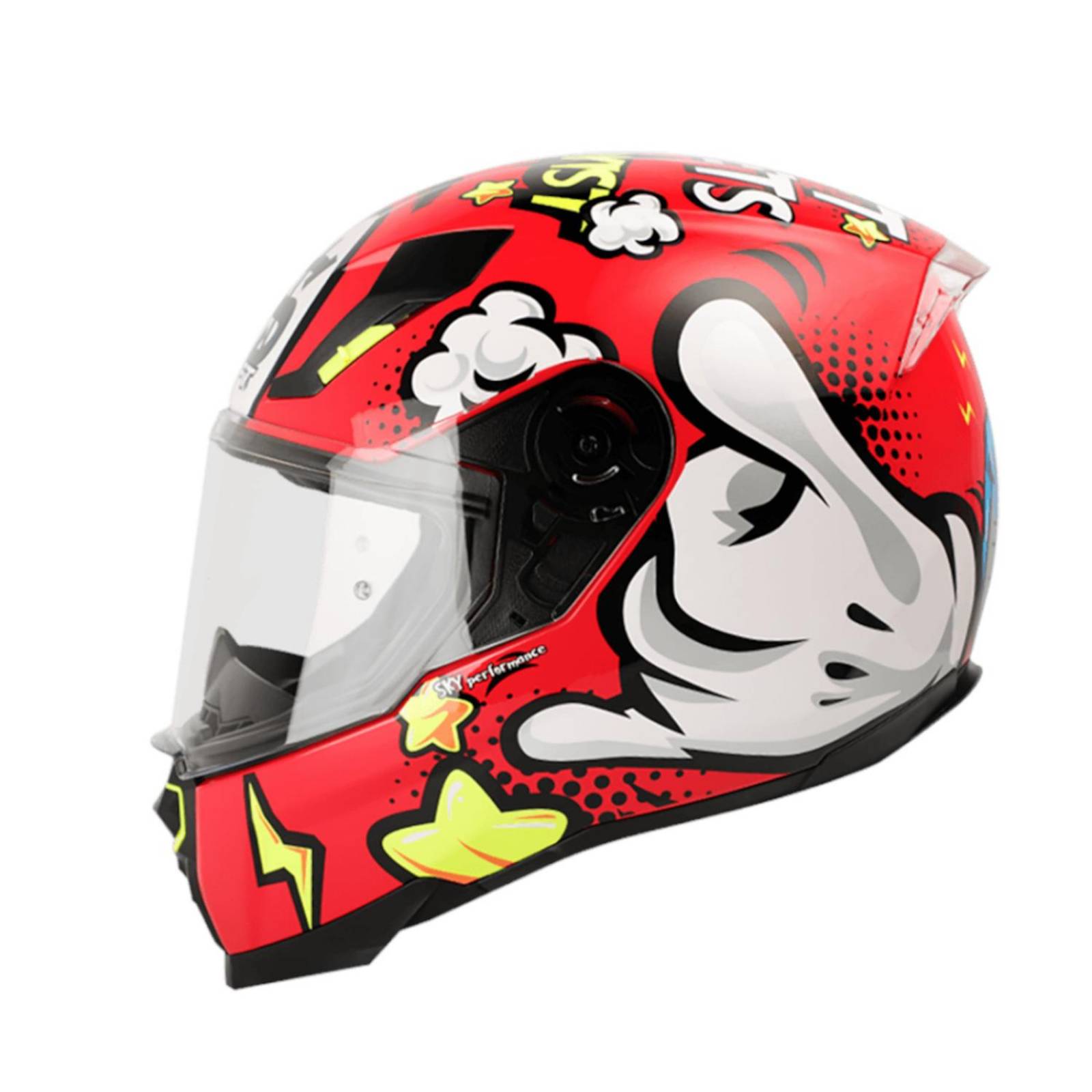 Casco Moto Shaft Integral SH562 Cartoonist Talla L Rojo 