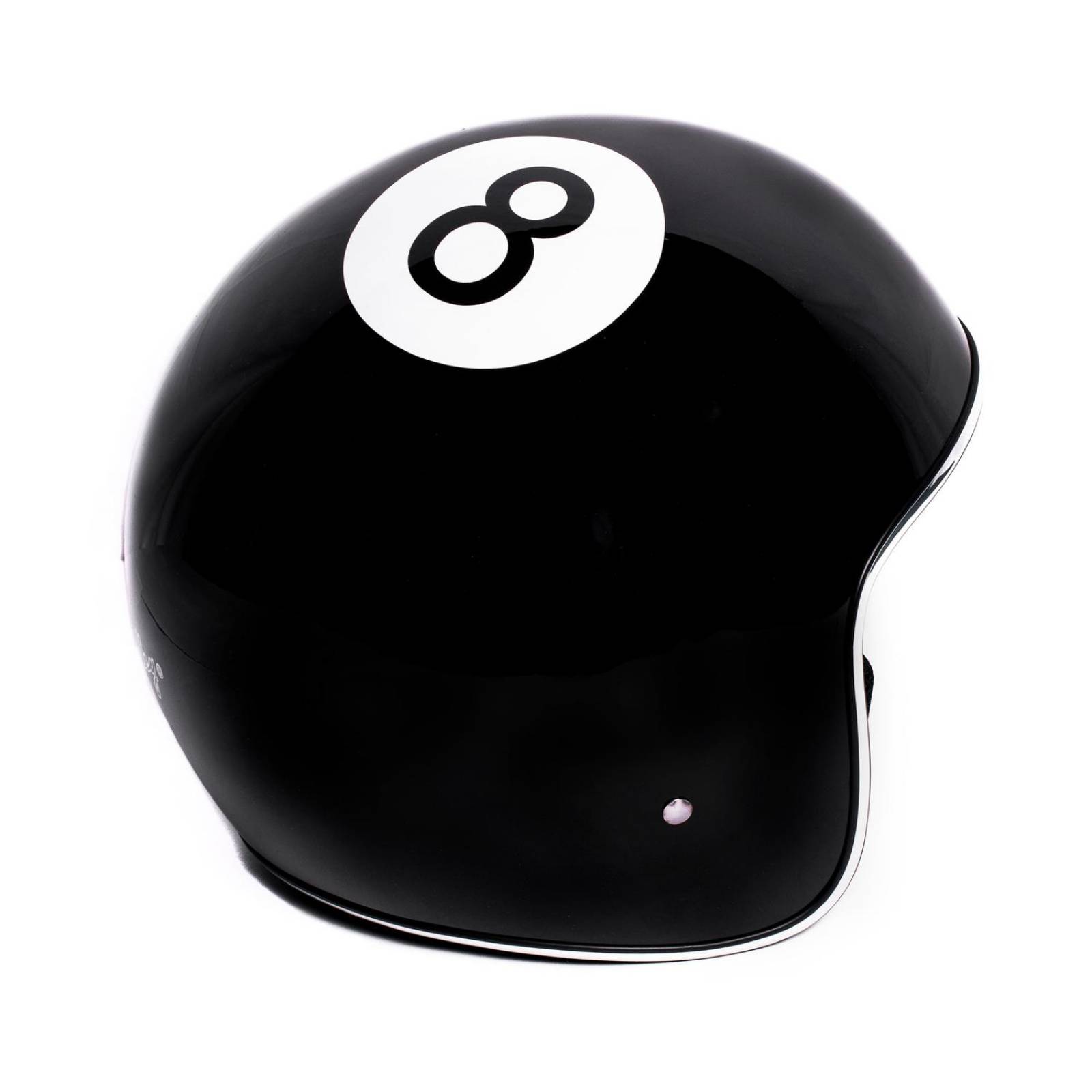 Casco Moto Retro Classic 3/4 Bola 8 Talla L Negro Kinlley 