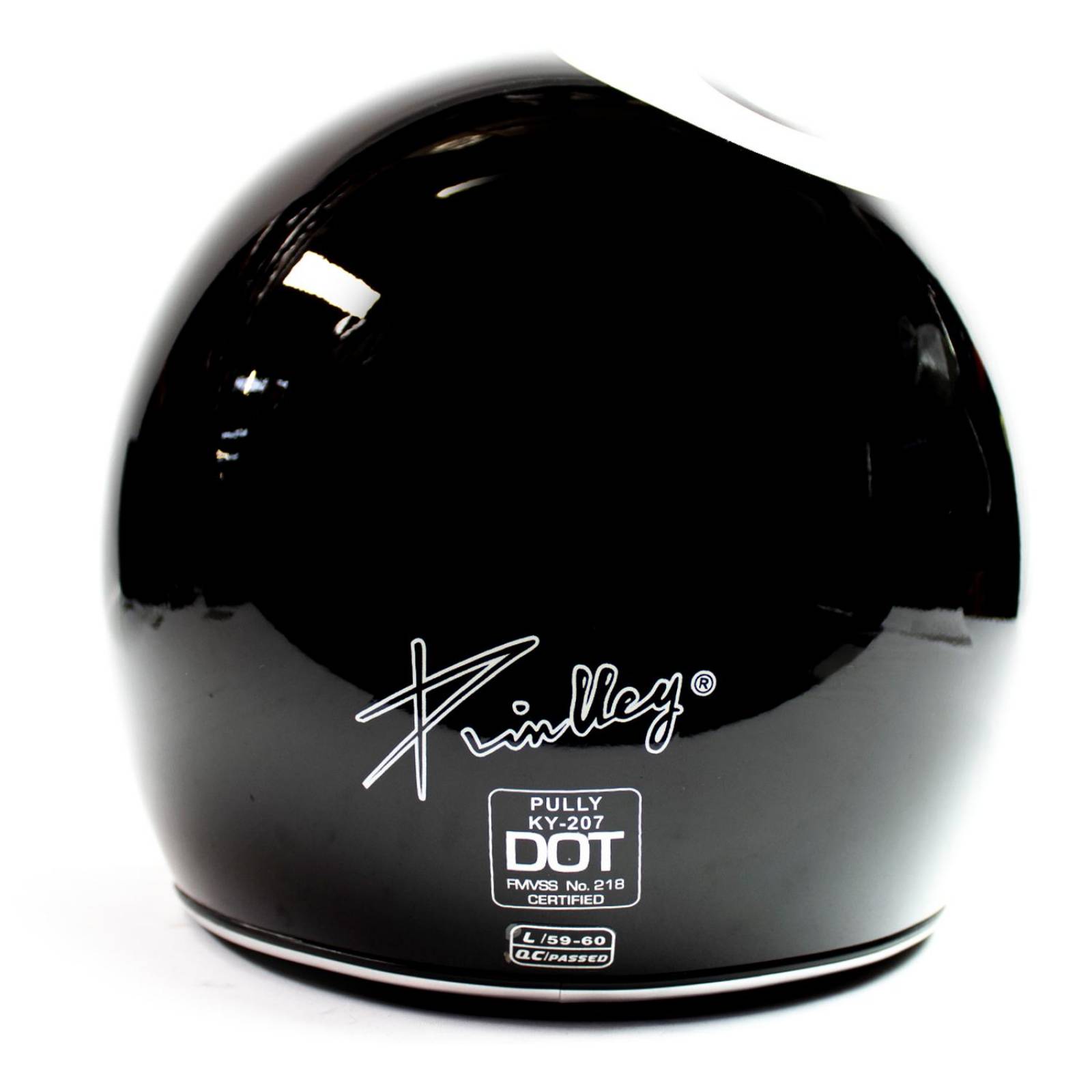 Casco Moto Retro Classic 3/4 Bola 8 Talla L Negro Kinlley 