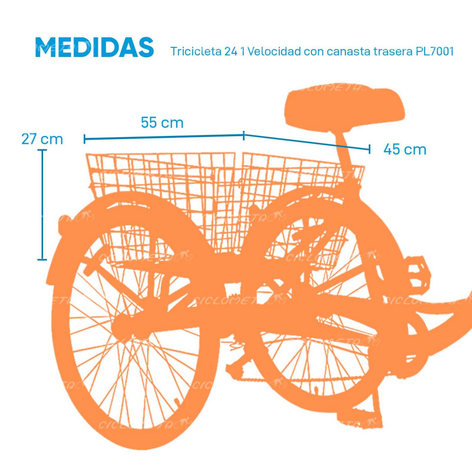 Una Bicicleta De Tres Ruedas Con Una Cesta Trasera Lleva Coloridos