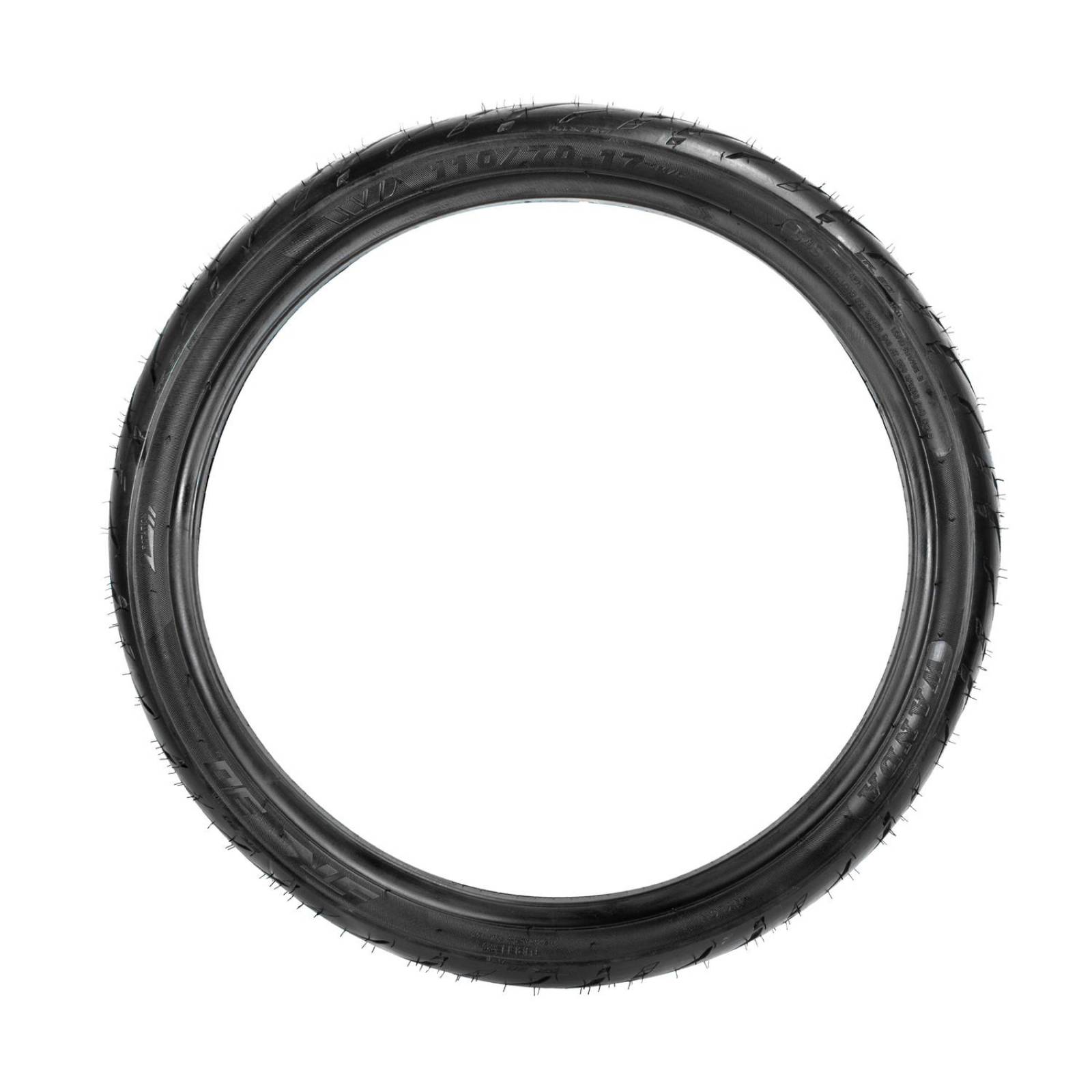 Llanta 110/70-17 para moto tubeless 54S 4PR SR30 Motometa 